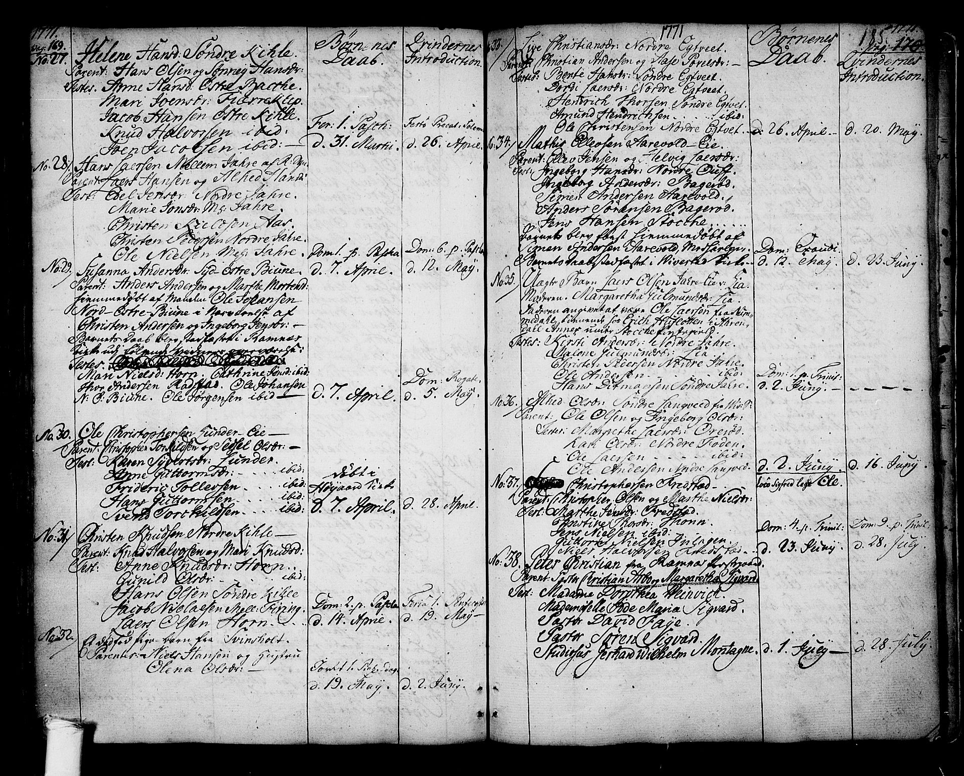 Ramnes kirkebøker, AV/SAKO-A-314/F/Fa/L0001: Parish register (official) no. I 1, 1732-1774, p. 185