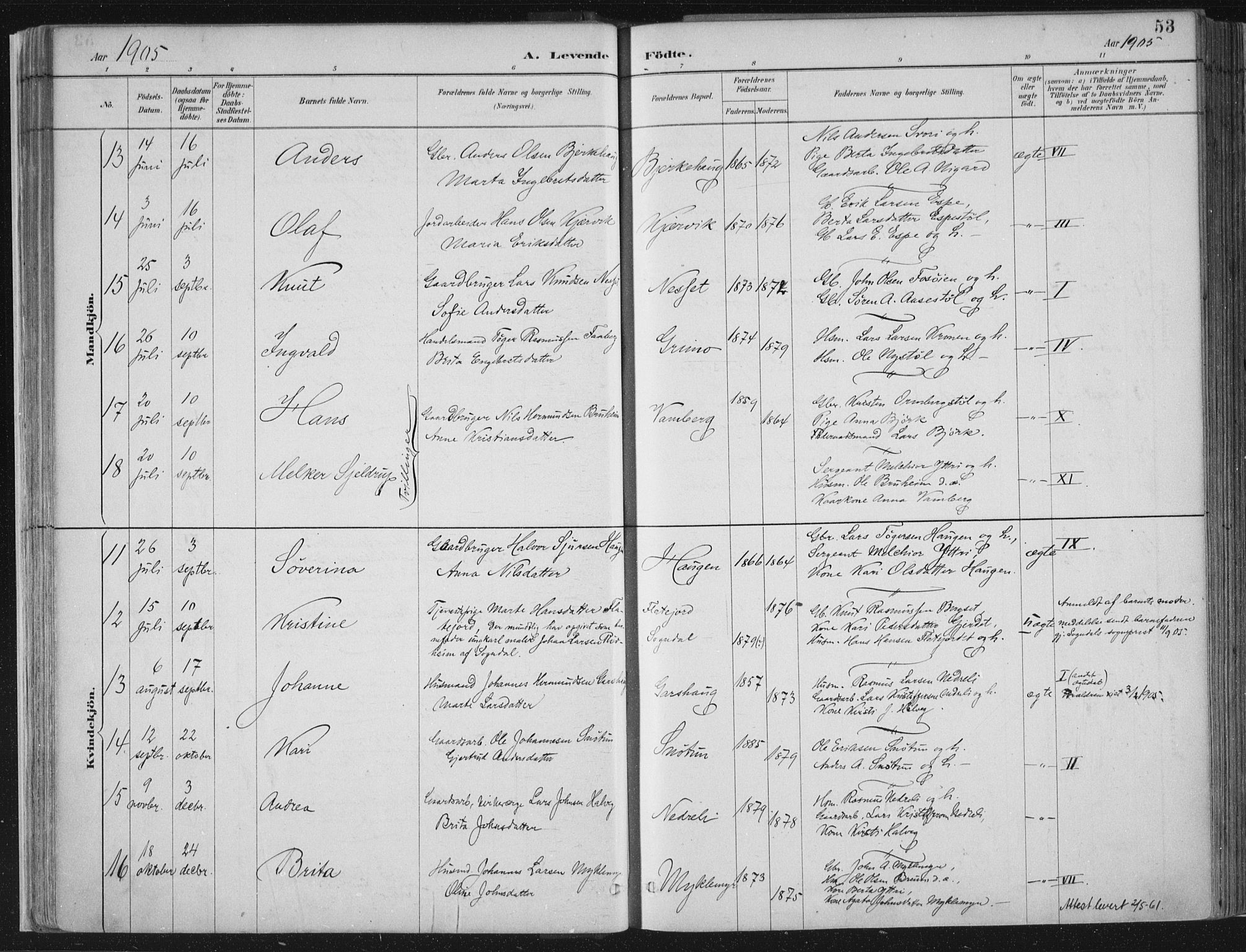 Jostedal sokneprestembete, SAB/A-80601/H/Haa/Haab/L0001: Parish register (official) no. B 1, 1887-1914, p. 53