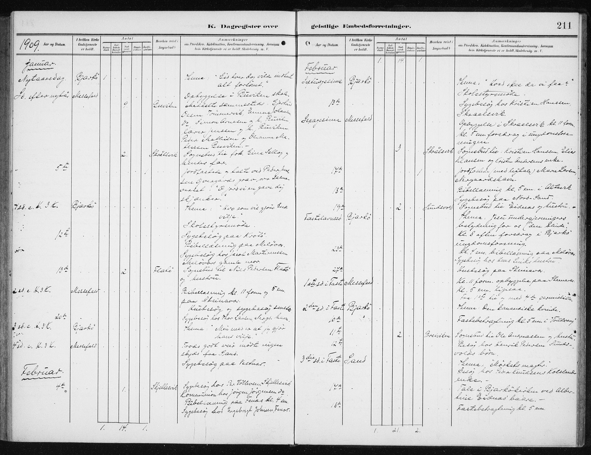 Sand/Bjarkøy sokneprestkontor, AV/SATØ-S-0811/I/Ia/Iaa/L0005kirke: Parish register (official) no. 5, 1905-1914, p. 211