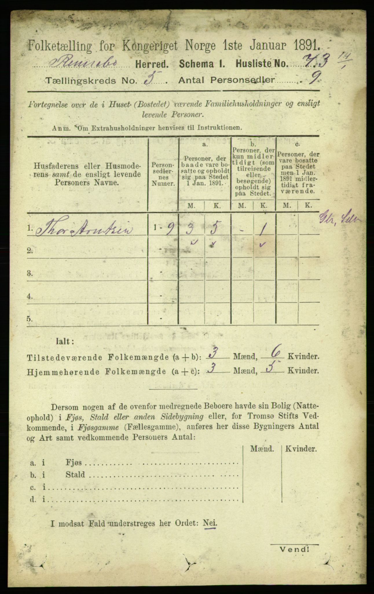 RA, 1891 census for 1635 Rennebu, 1891, p. 2634