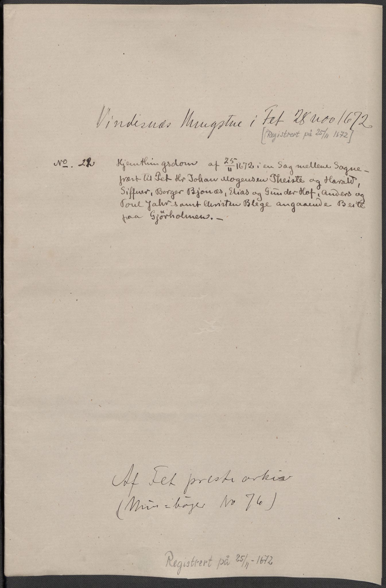 Riksarkivets diplomsamling, RA/EA-5965/F15/L0009: Prestearkiv - Akershus, 1620-1738, p. 145