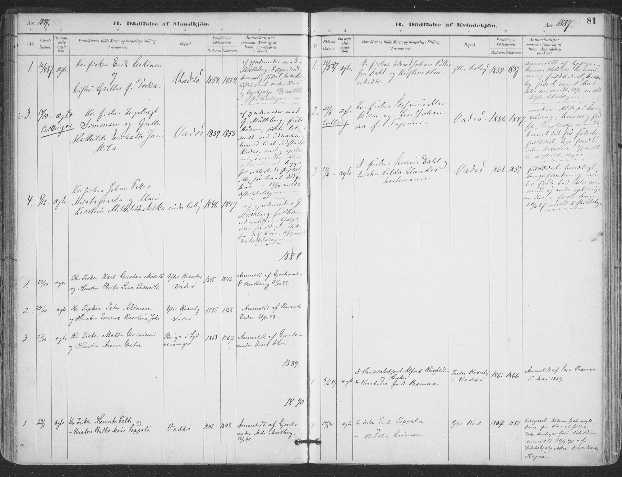 Vadsø sokneprestkontor, SATØ/S-1325/H/Ha/L0006kirke: Parish register (official) no. 6, 1885-1895, p. 81