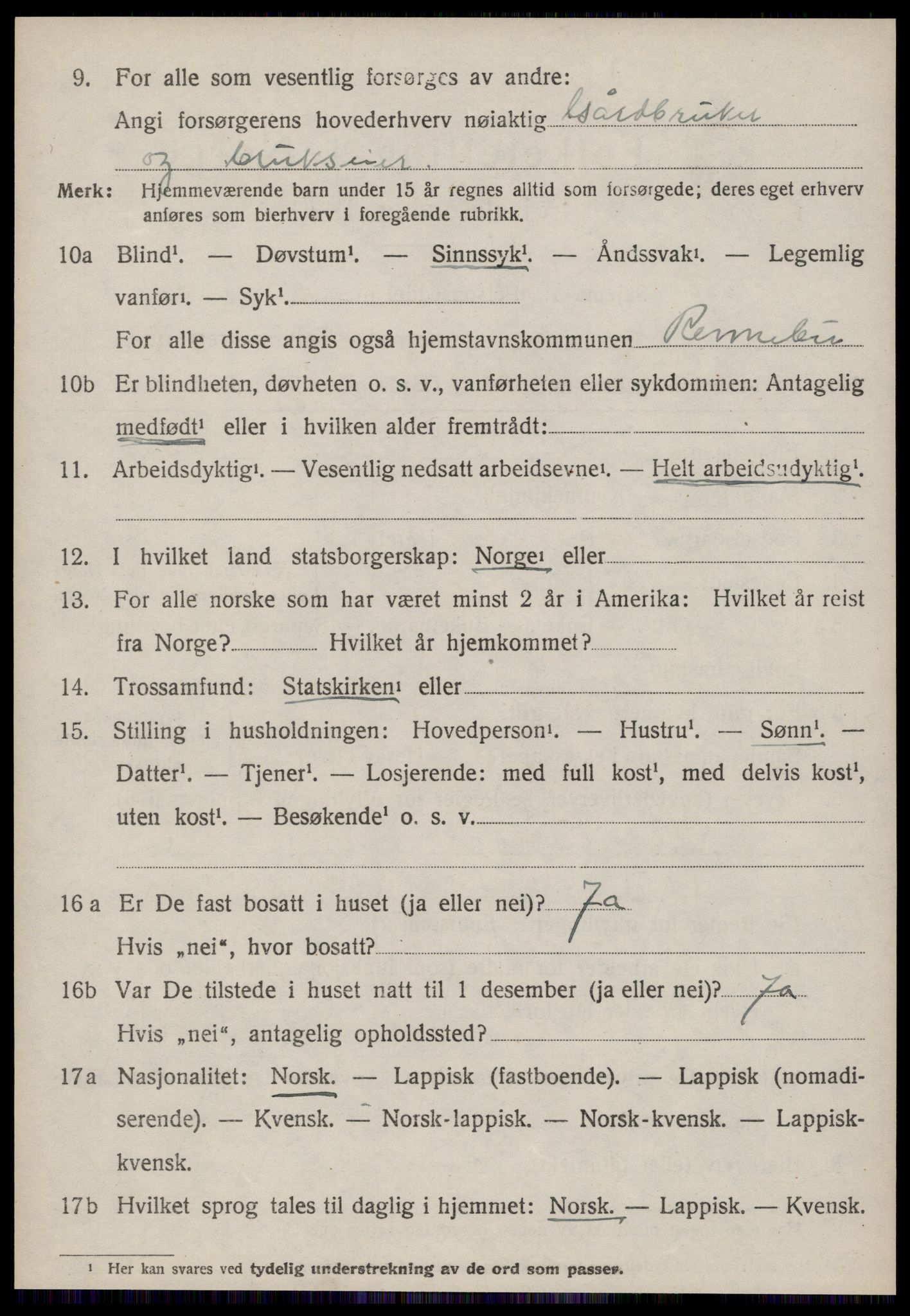 SAT, 1920 census for Rennebu, 1920, p. 2683