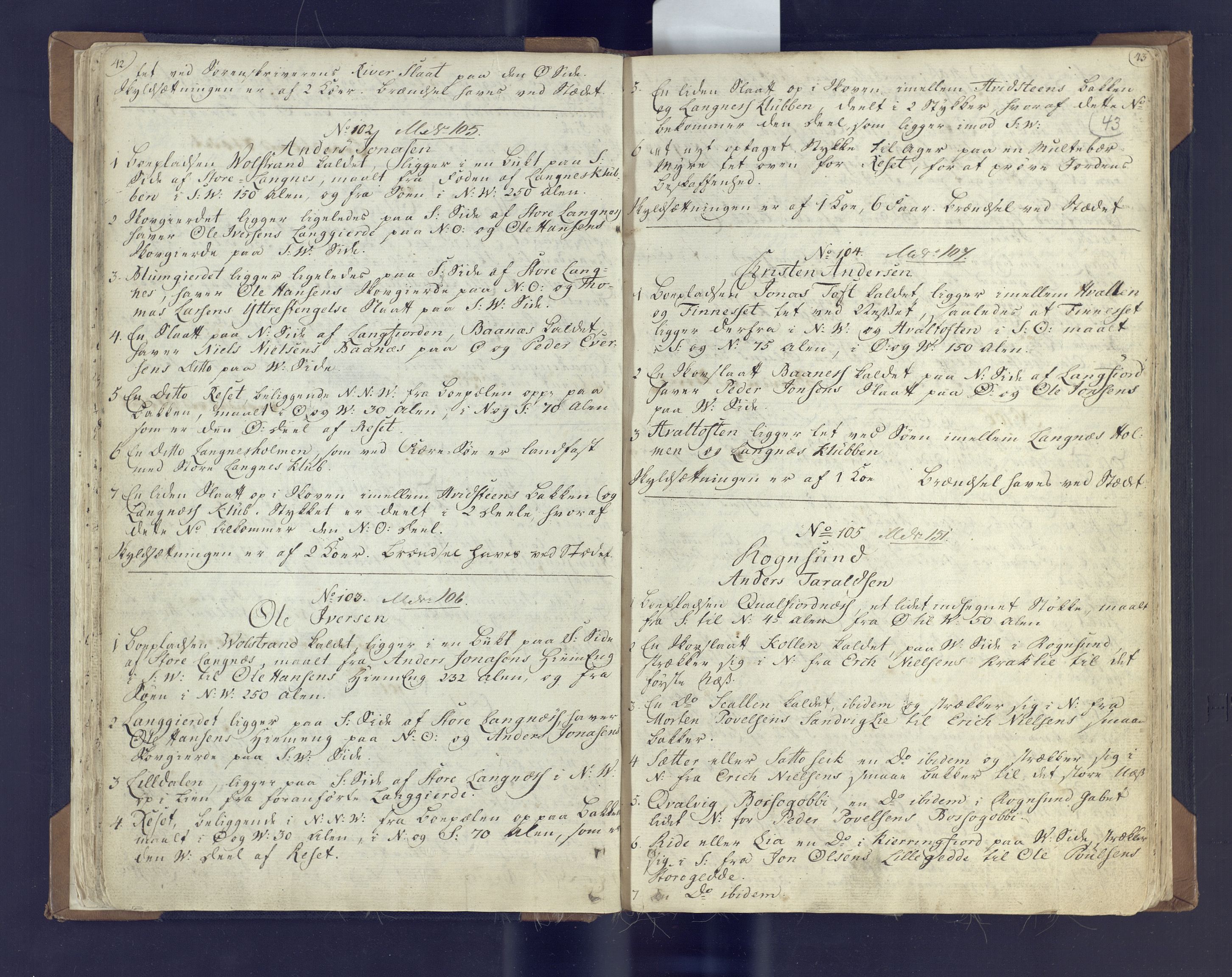Fylkesmannen i Finnmark, AV/SATØ-S-1120/1Coa/L2882: Landmålerprotokoll (i nærmagasinet/skannet), 1776-1845, p. 25