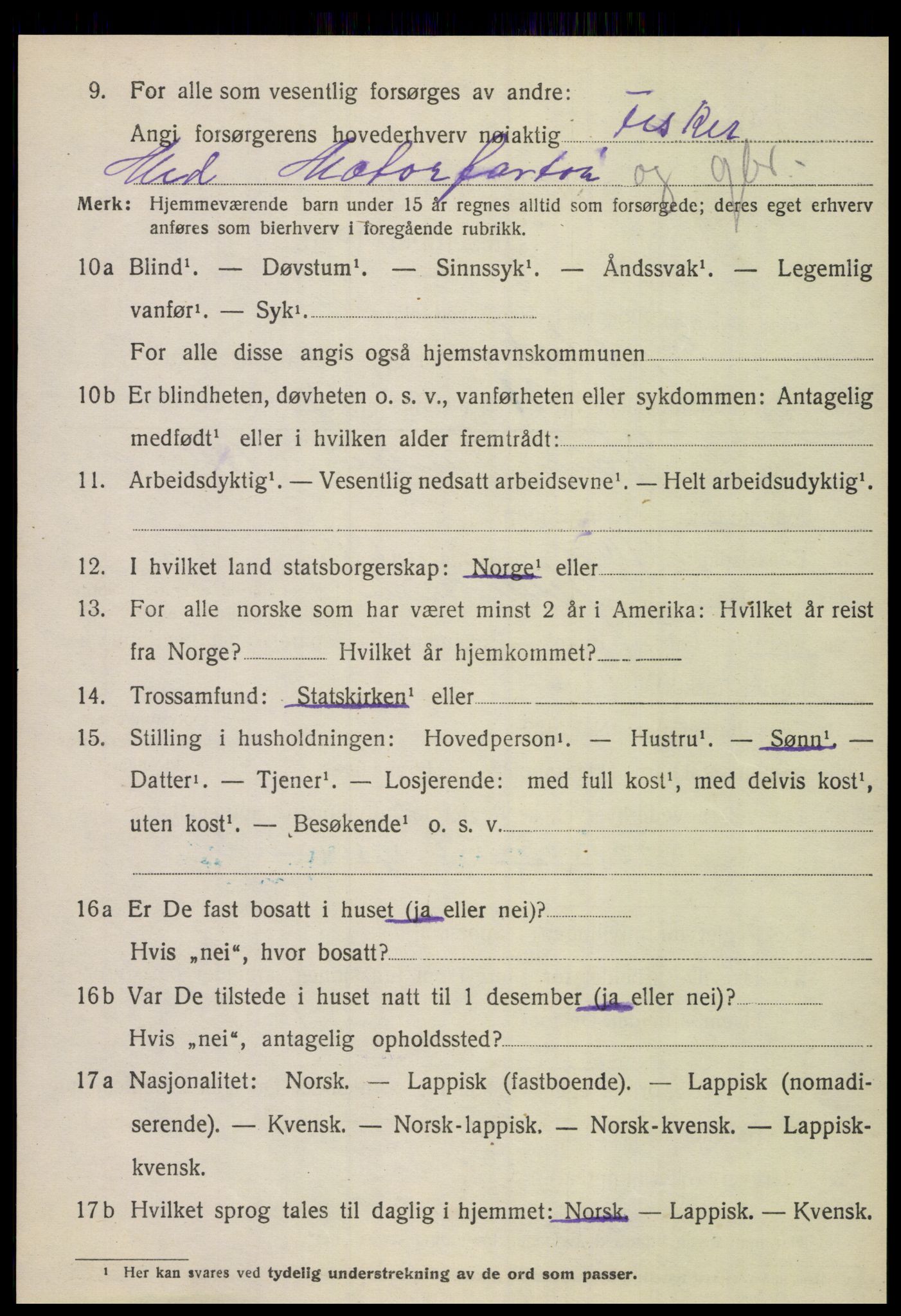 SAT, 1920 census for Gildeskål, 1920, p. 7653