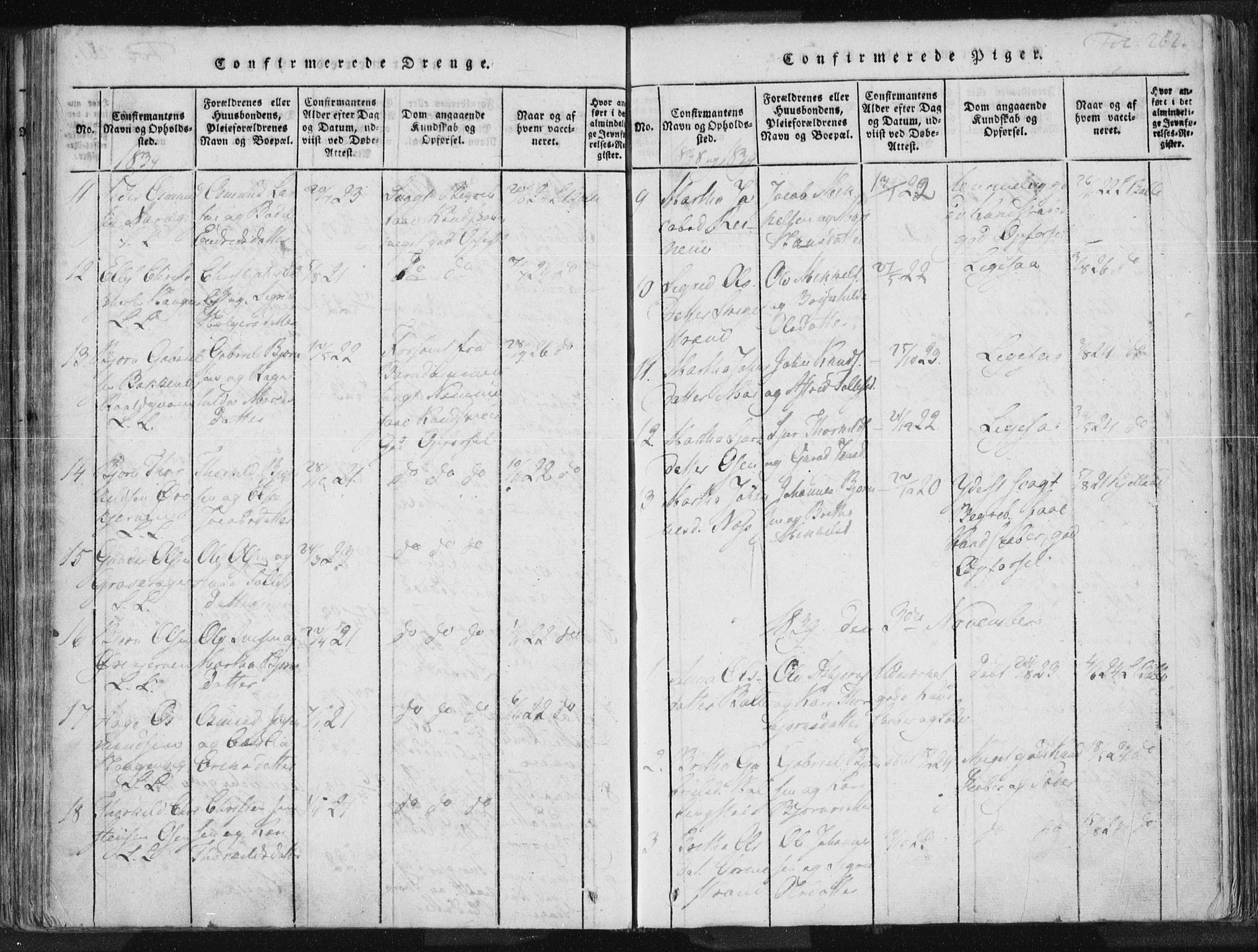 Vikedal sokneprestkontor, AV/SAST-A-101840/01/IV: Parish register (official) no. A 3, 1817-1850, p. 262