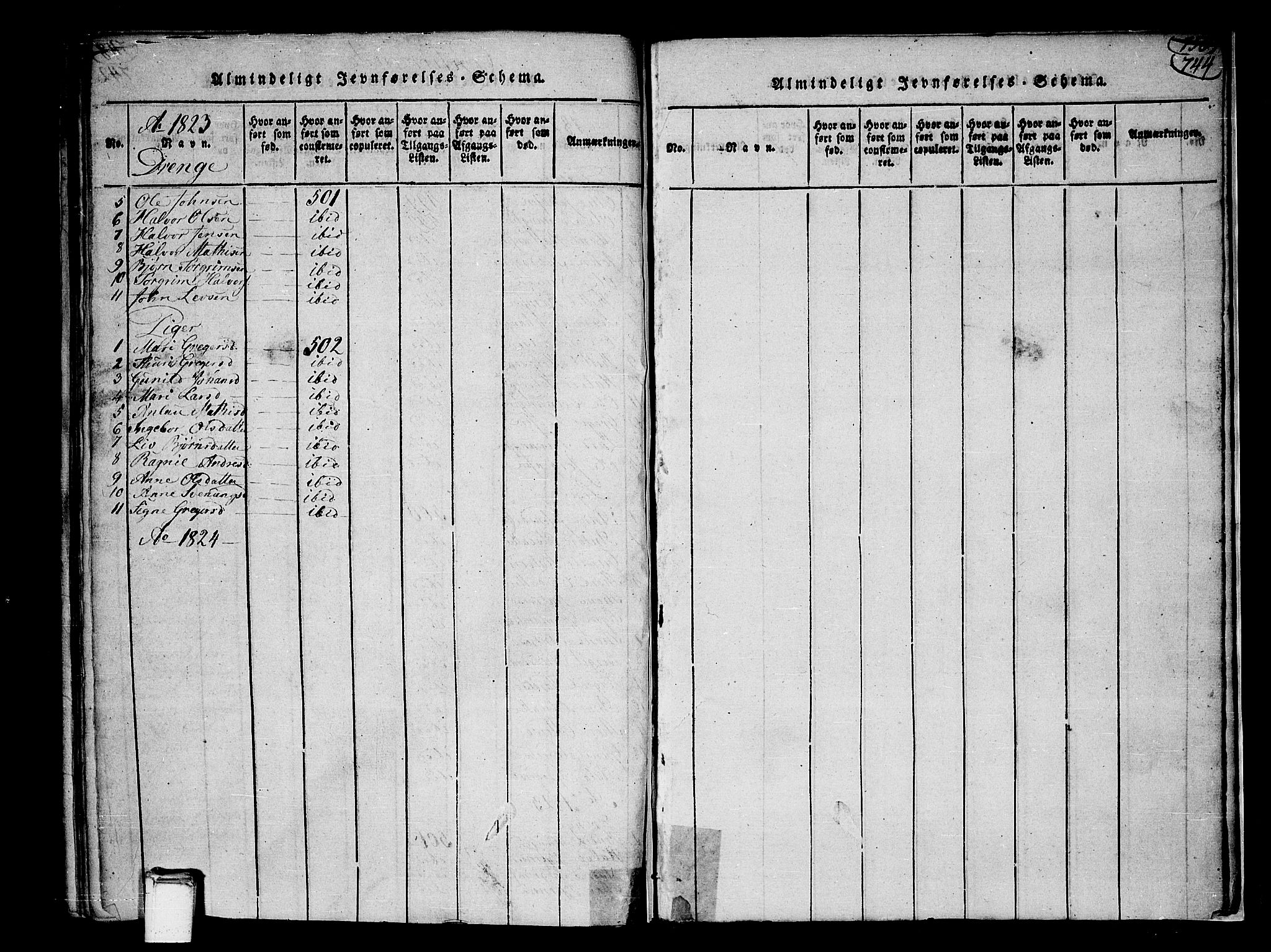 Heddal kirkebøker, SAKO/A-268/F/Fa/L0005: Parish register (official) no. I 5, 1814-1837, p. 743-744