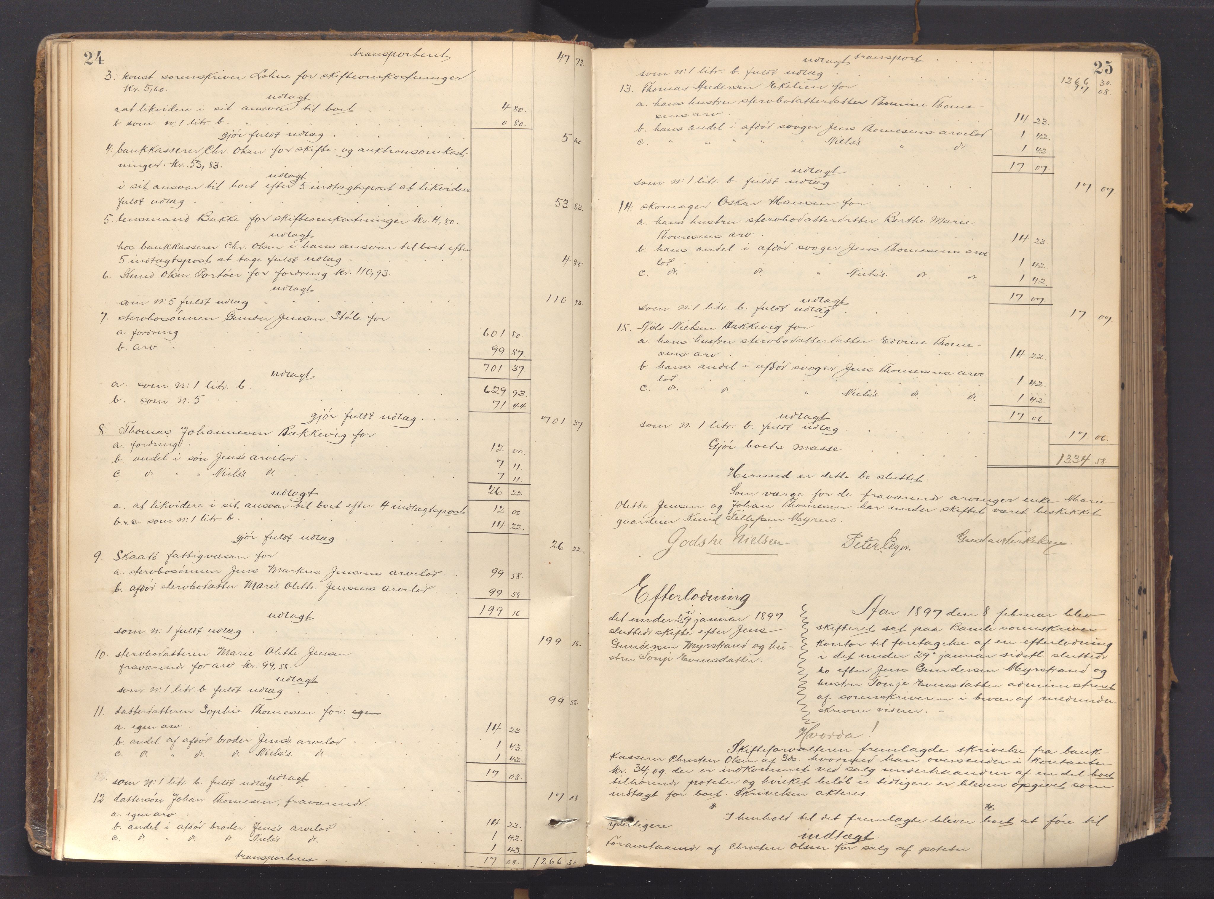 Kragerø sorenskriveri, AV/SAKO-A-65/H/Hf/Hfb/L0001: Skifteutlodningsprotokoll, 1896-1911, p. 24-25
