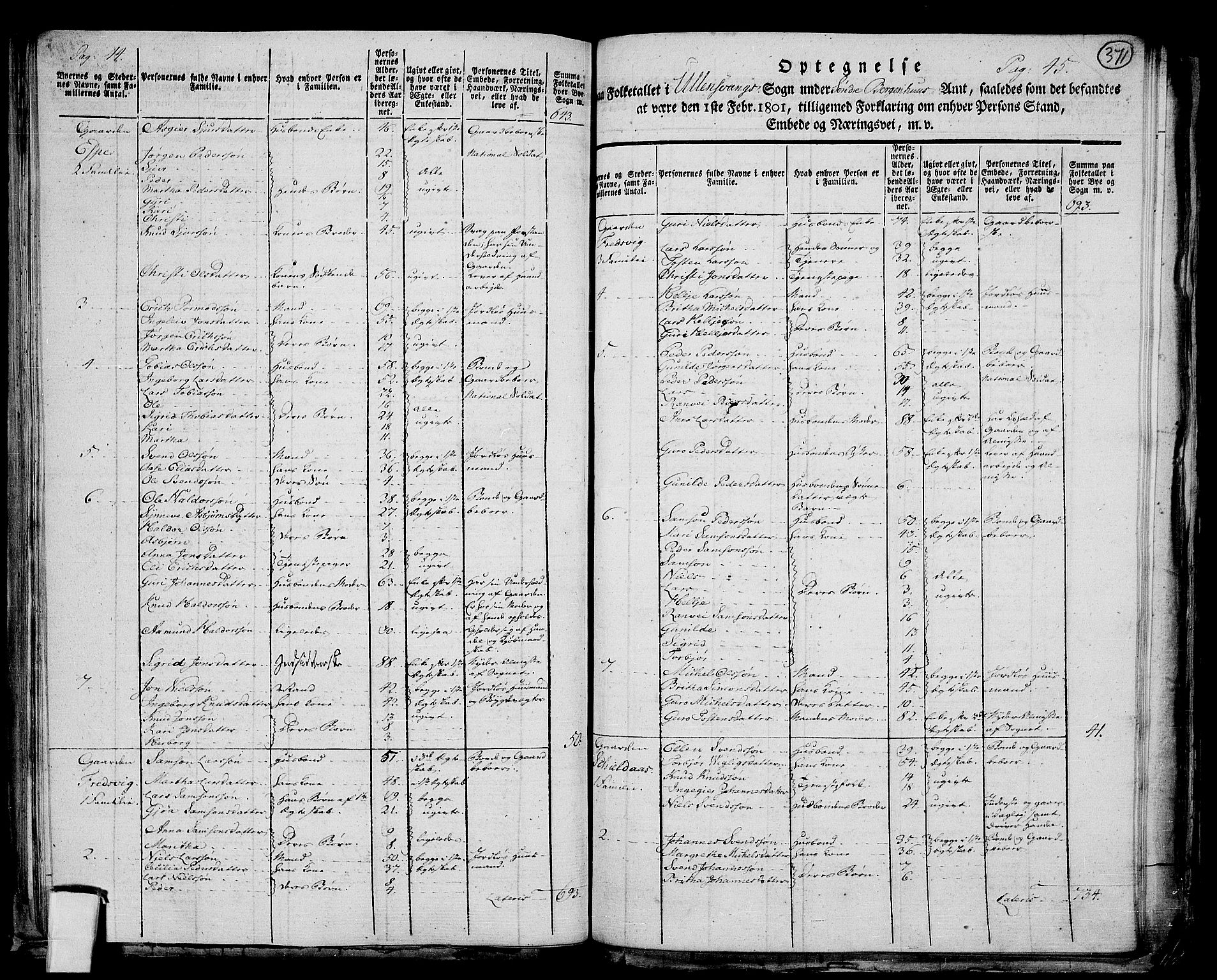 RA, 1801 census for 1230P Kinsarvik, 1801, p. 370b-371a