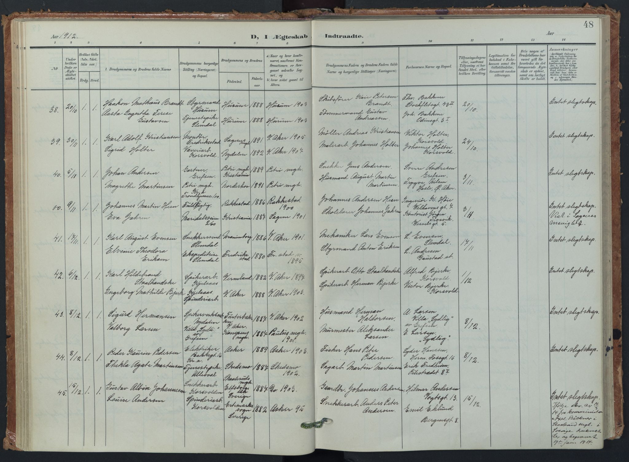 Vestre Aker prestekontor Kirkebøker, AV/SAO-A-10025/F/Fa/L0015: Parish register (official) no. 15, 1904-1929, p. 48