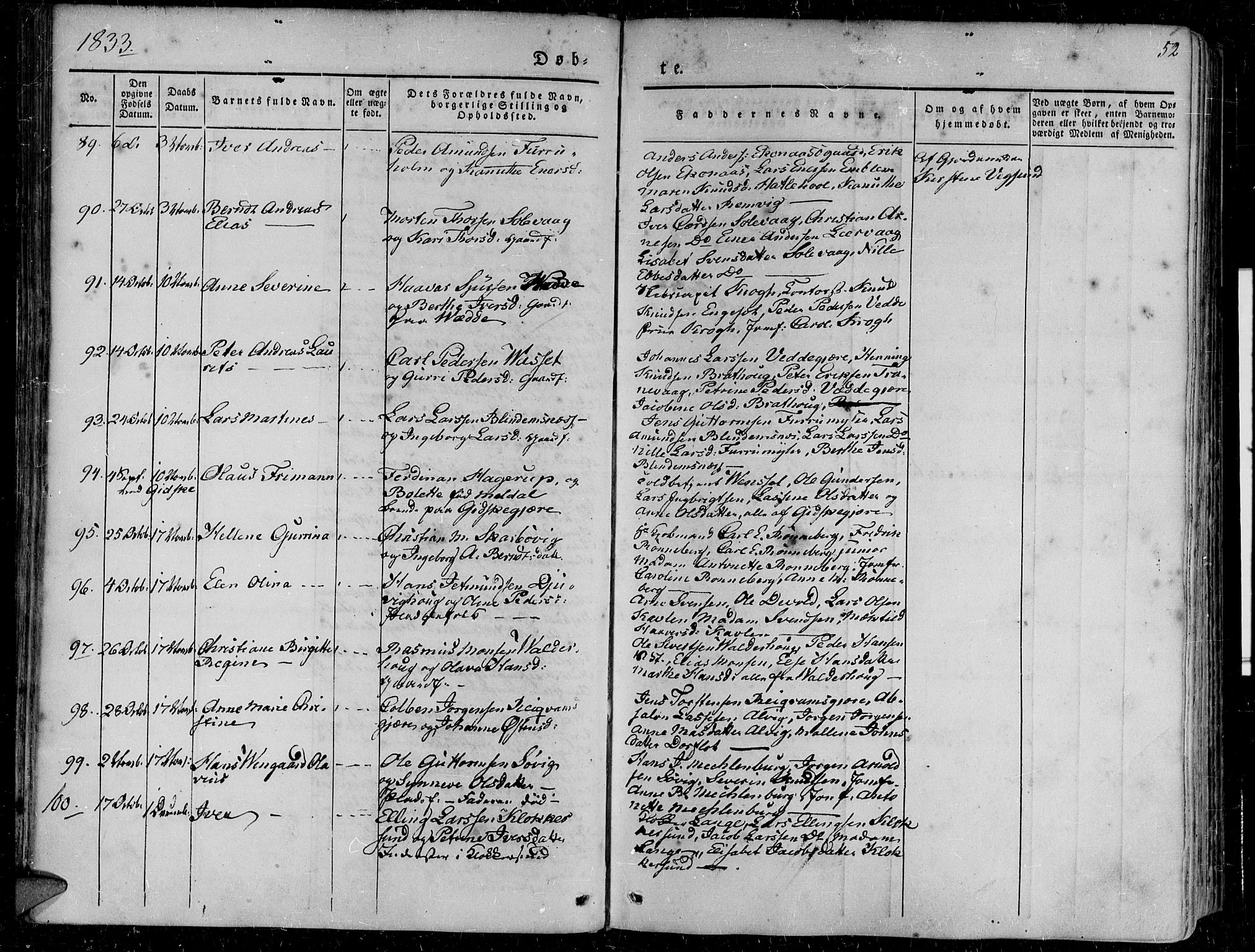 Ministerialprotokoller, klokkerbøker og fødselsregistre - Møre og Romsdal, AV/SAT-A-1454/528/L0395: Parish register (official) no. 528A06, 1828-1839, p. 52