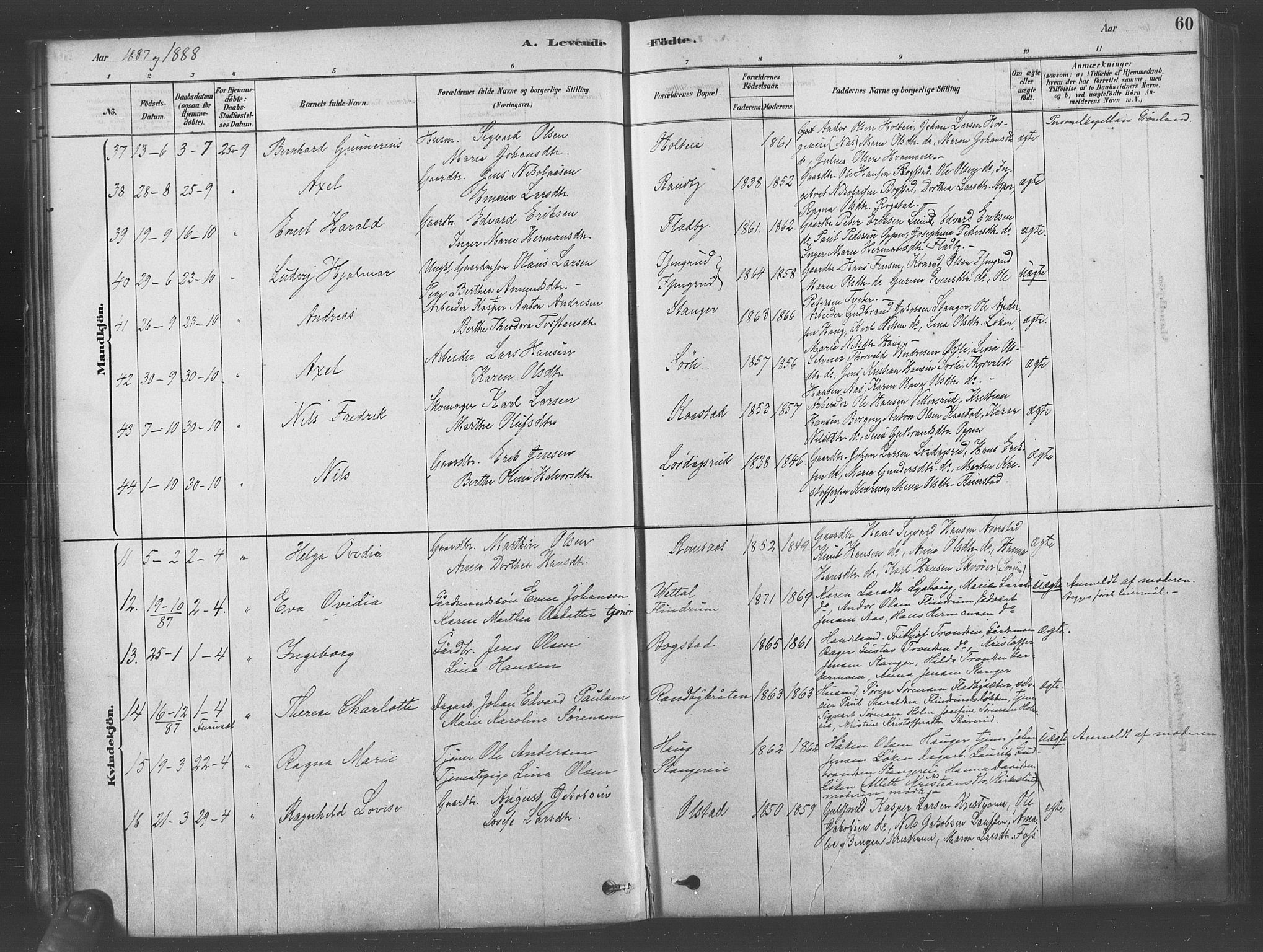 Ullensaker prestekontor Kirkebøker, AV/SAO-A-10236a/F/Fa/L0019: Parish register (official) no. I 19, 1878-1891, p. 60
