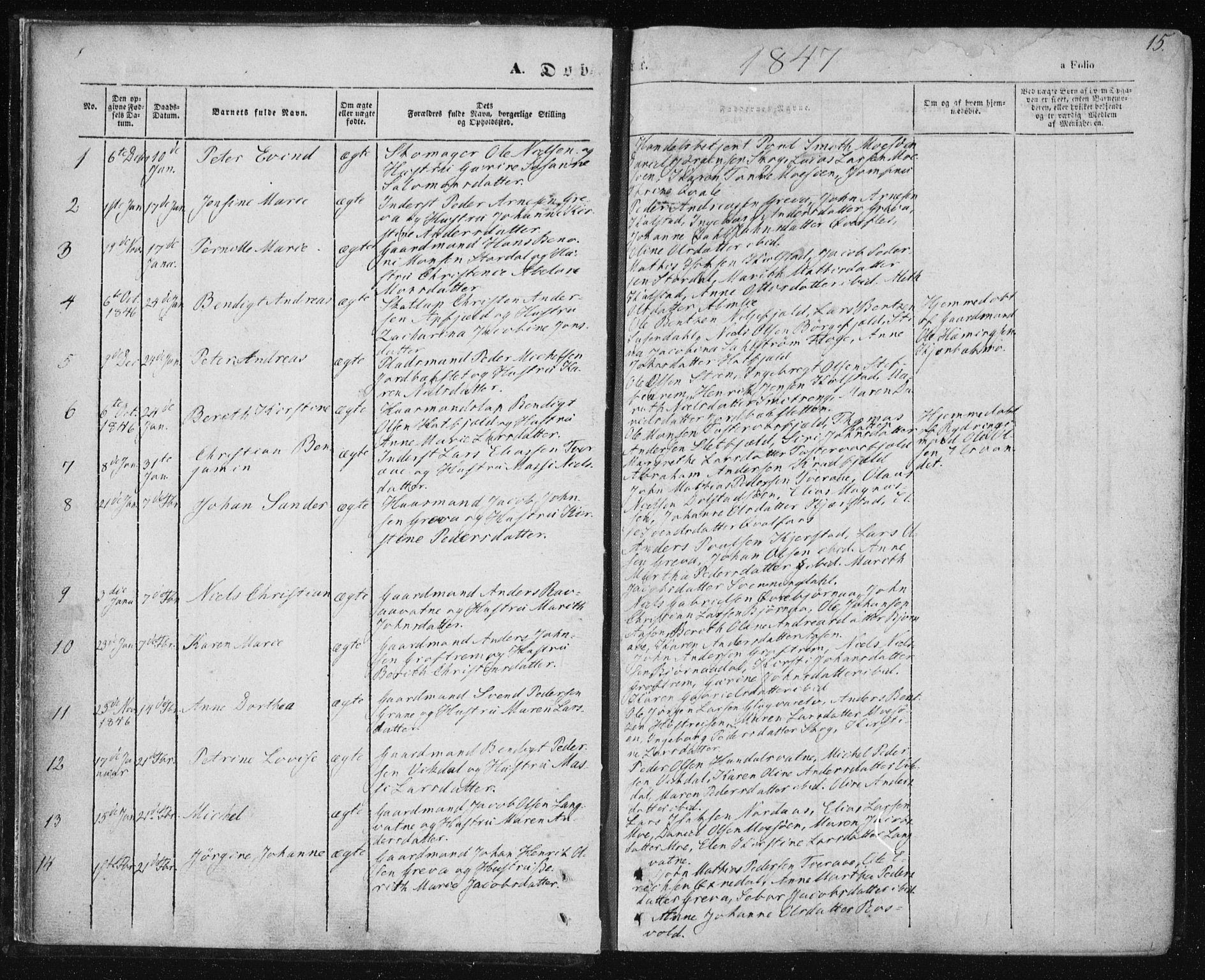 Ministerialprotokoller, klokkerbøker og fødselsregistre - Nordland, AV/SAT-A-1459/820/L0291: Parish register (official) no. 820A12, 1846-1854, p. 15