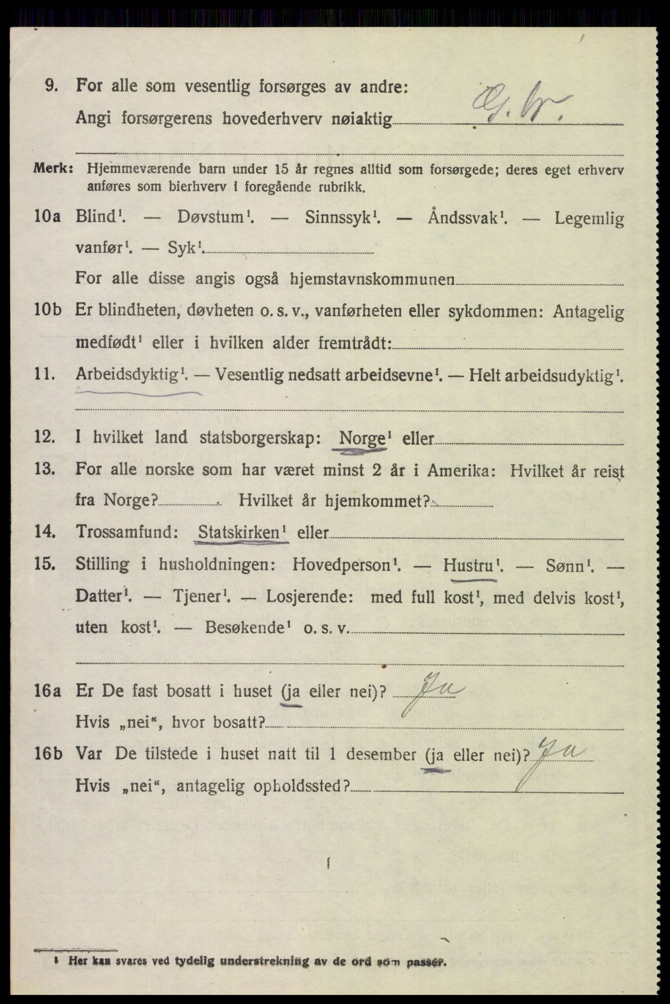 SAH, 1920 census for Elverum, 1920, p. 10941