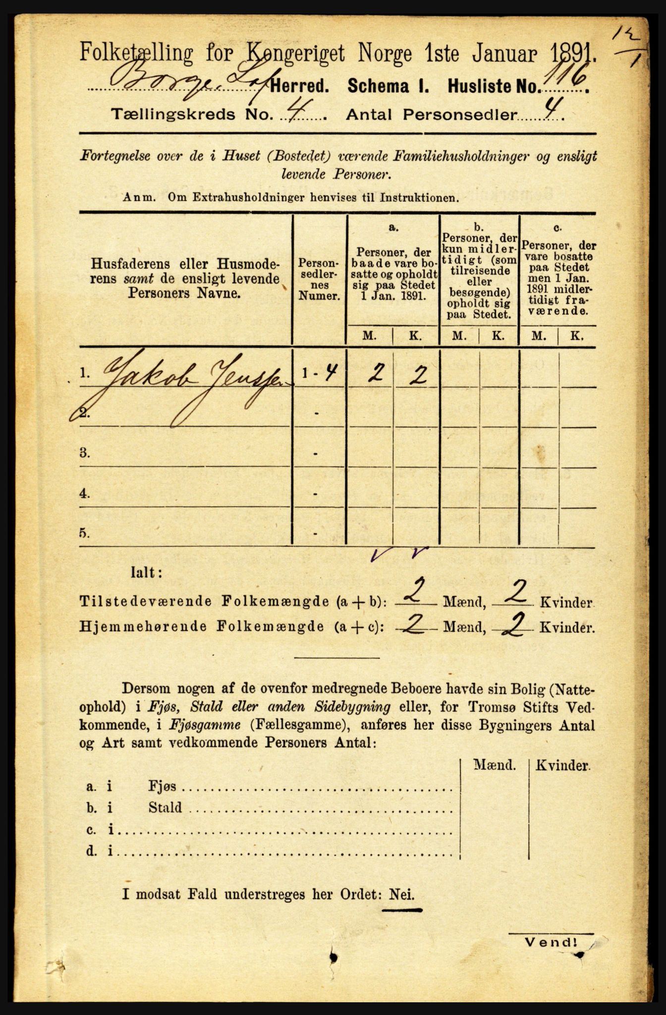 RA, 1891 census for 1862 Borge, 1891, p. 2155