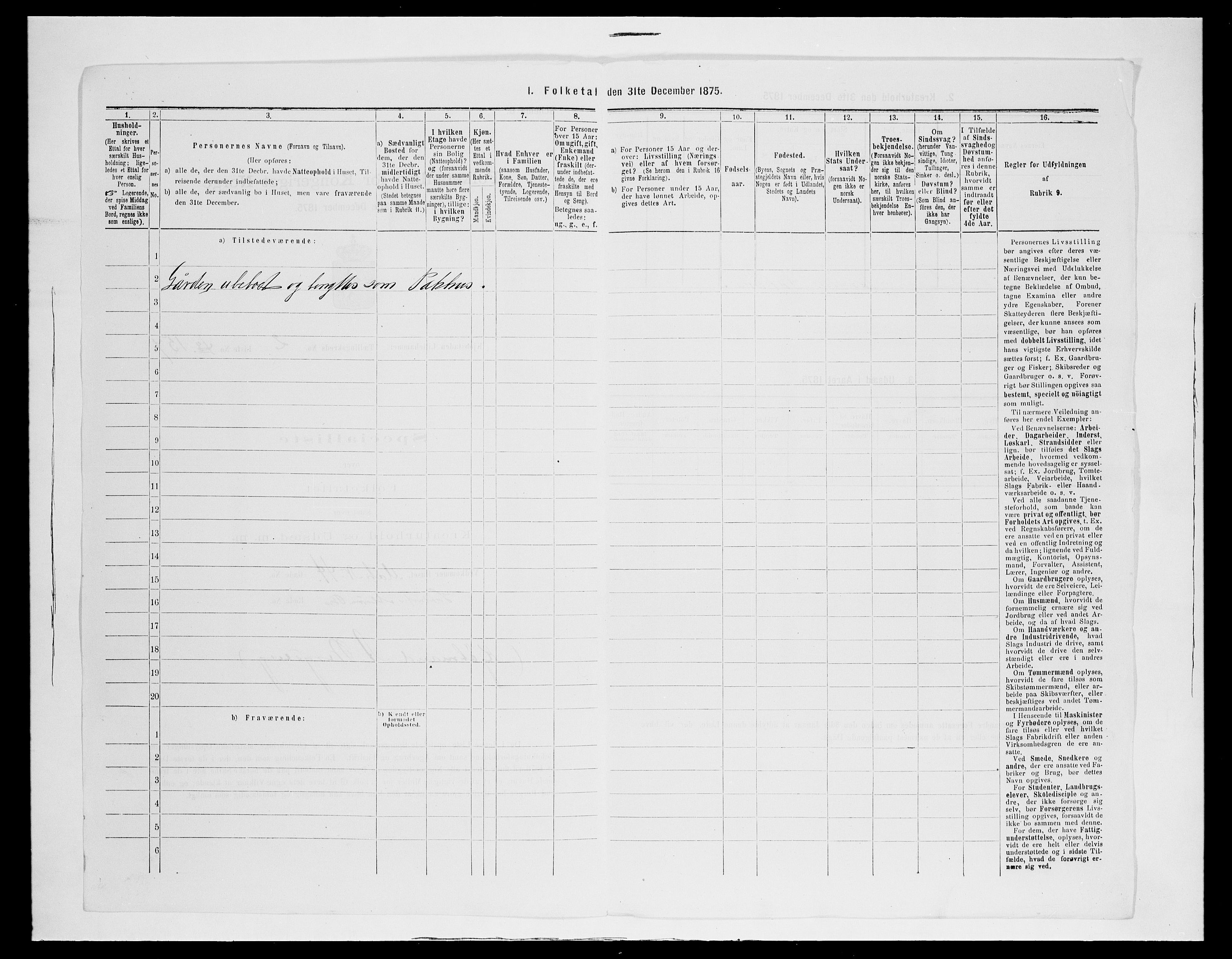 SAH, 1875 census for 0501B Fåberg/Lillehammer, 1875, p. 350