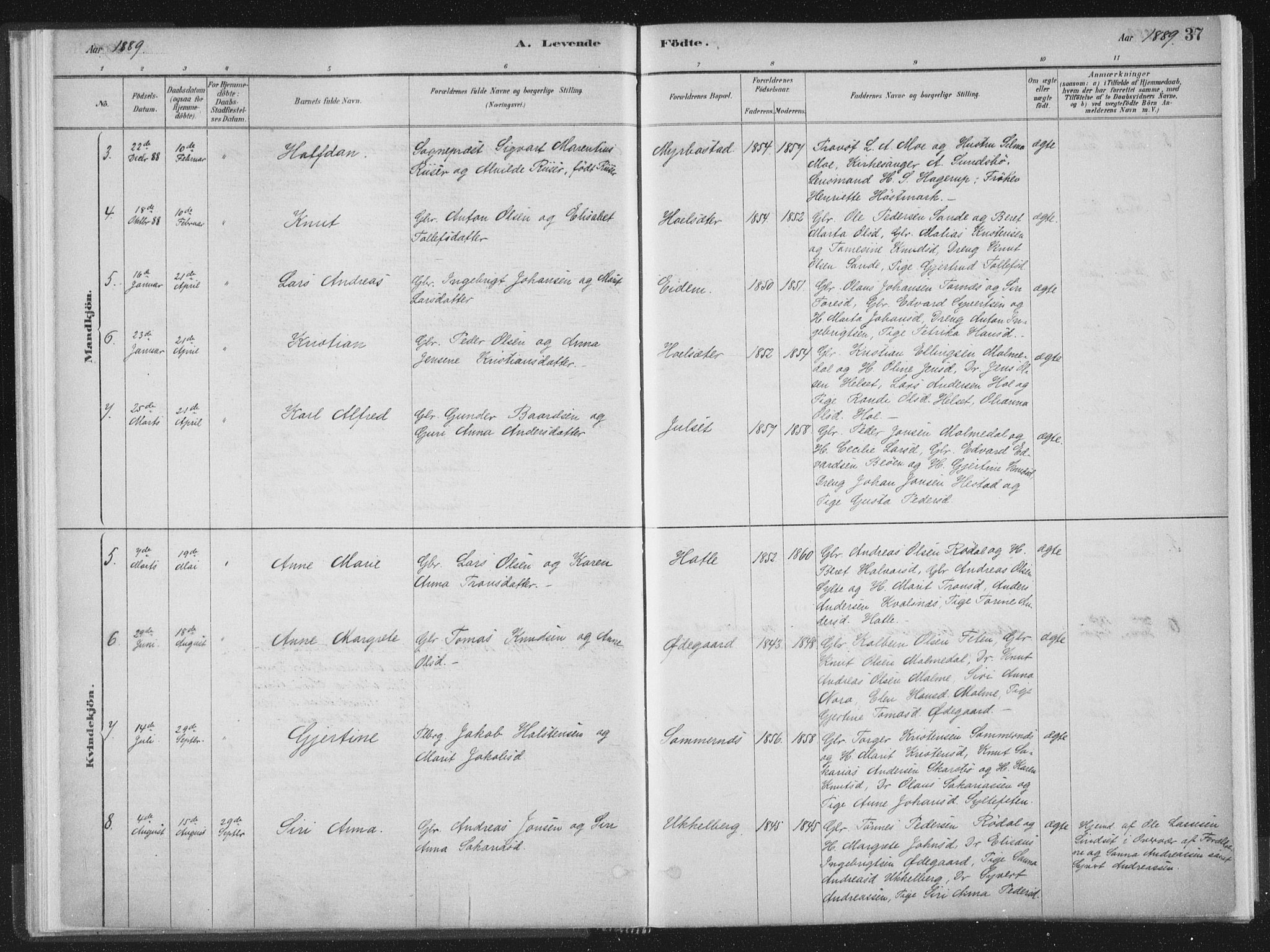 Ministerialprotokoller, klokkerbøker og fødselsregistre - Møre og Romsdal, SAT/A-1454/564/L0740: Parish register (official) no. 564A01, 1880-1899, p. 37