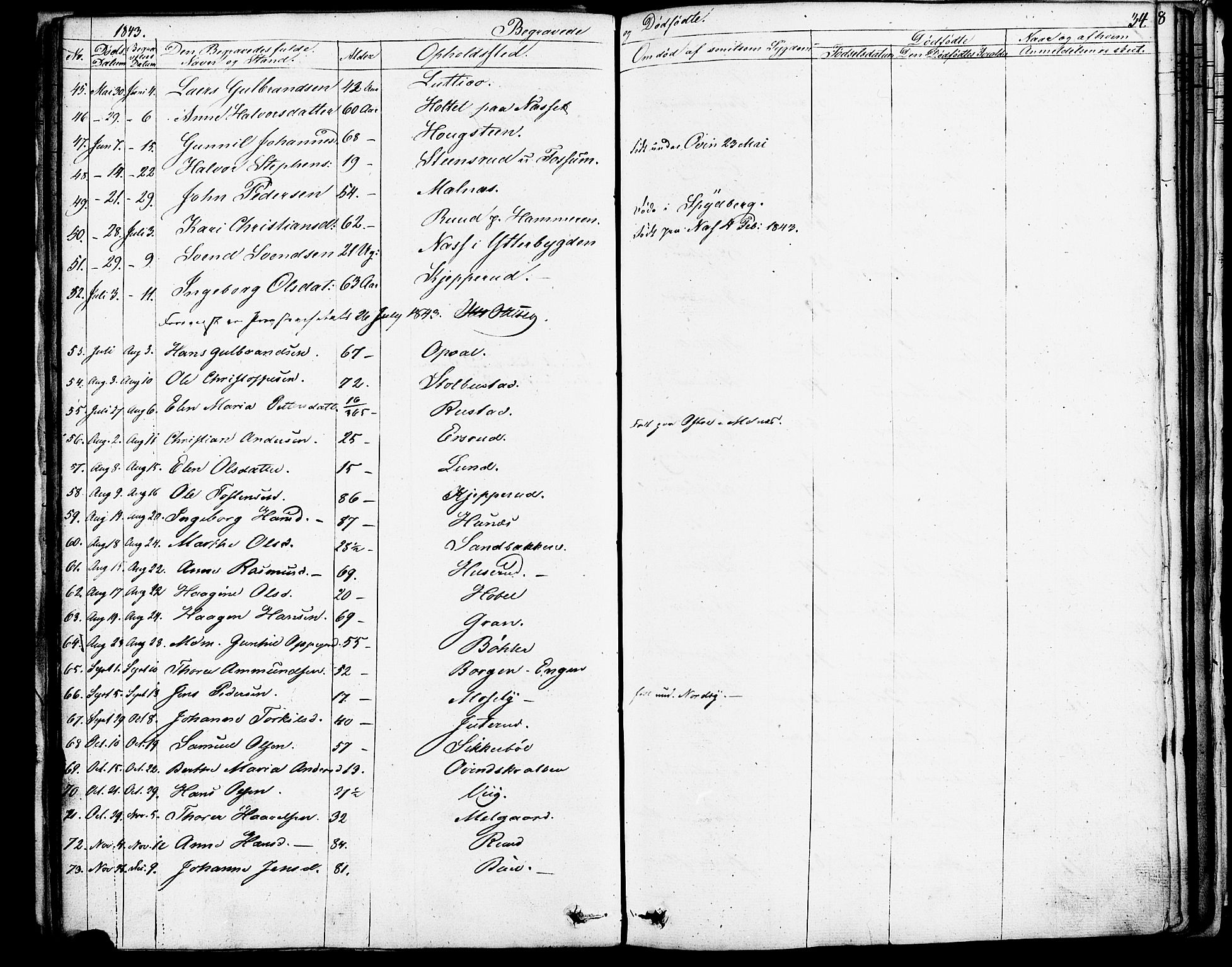 Enebakk prestekontor Kirkebøker, AV/SAO-A-10171c/F/Fa/L0013: Parish register (official) no. I 13, 1832-1882, p. 34