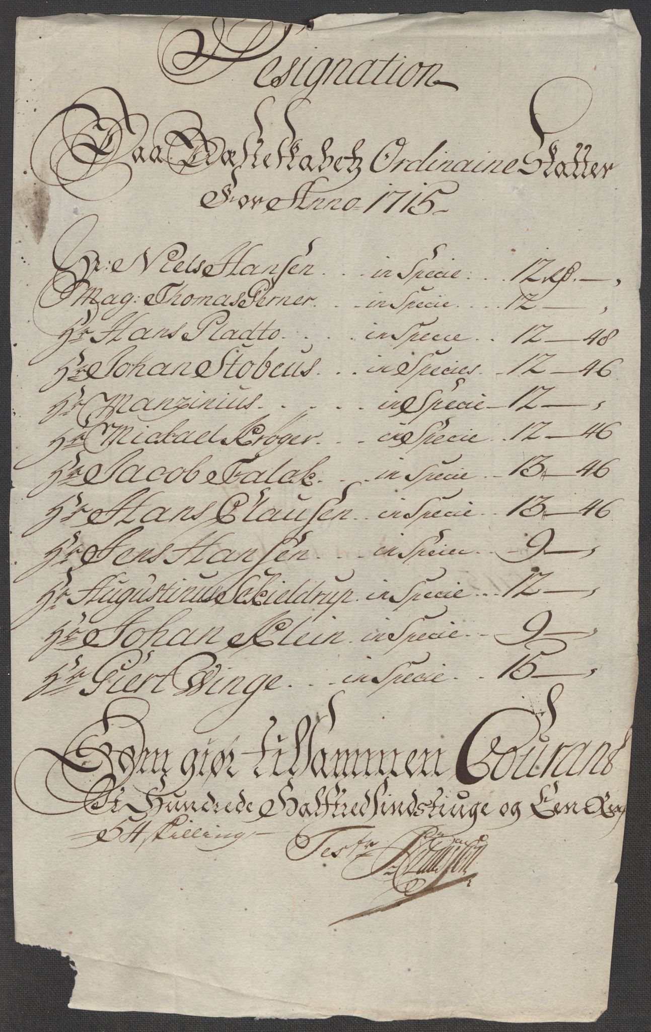 Rentekammeret inntil 1814, Reviderte regnskaper, Fogderegnskap, RA/EA-4092/R32/L1879: Fogderegnskap Jarlsberg grevskap, 1714-1715, p. 364