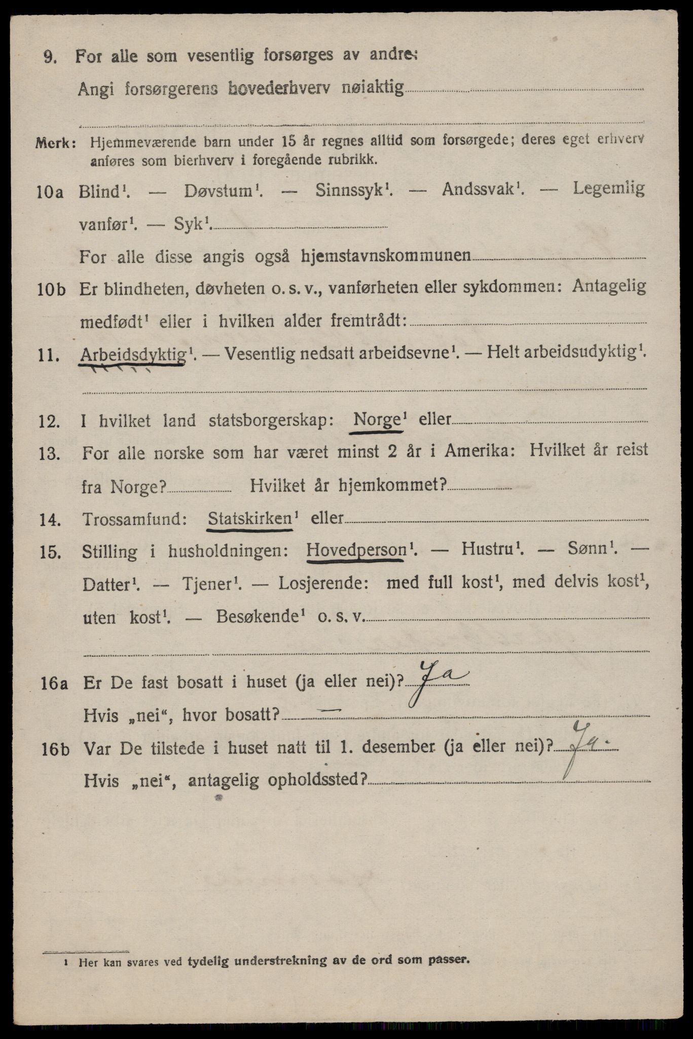 SAST, 1920 census for Eigersund, 1920, p. 1624