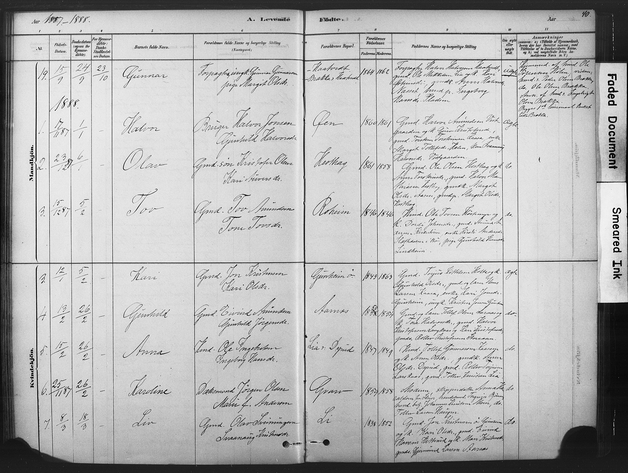 Sauherad kirkebøker, SAKO/A-298/F/Fb/L0002: Parish register (official) no. II 2, 1878-1901, p. 40