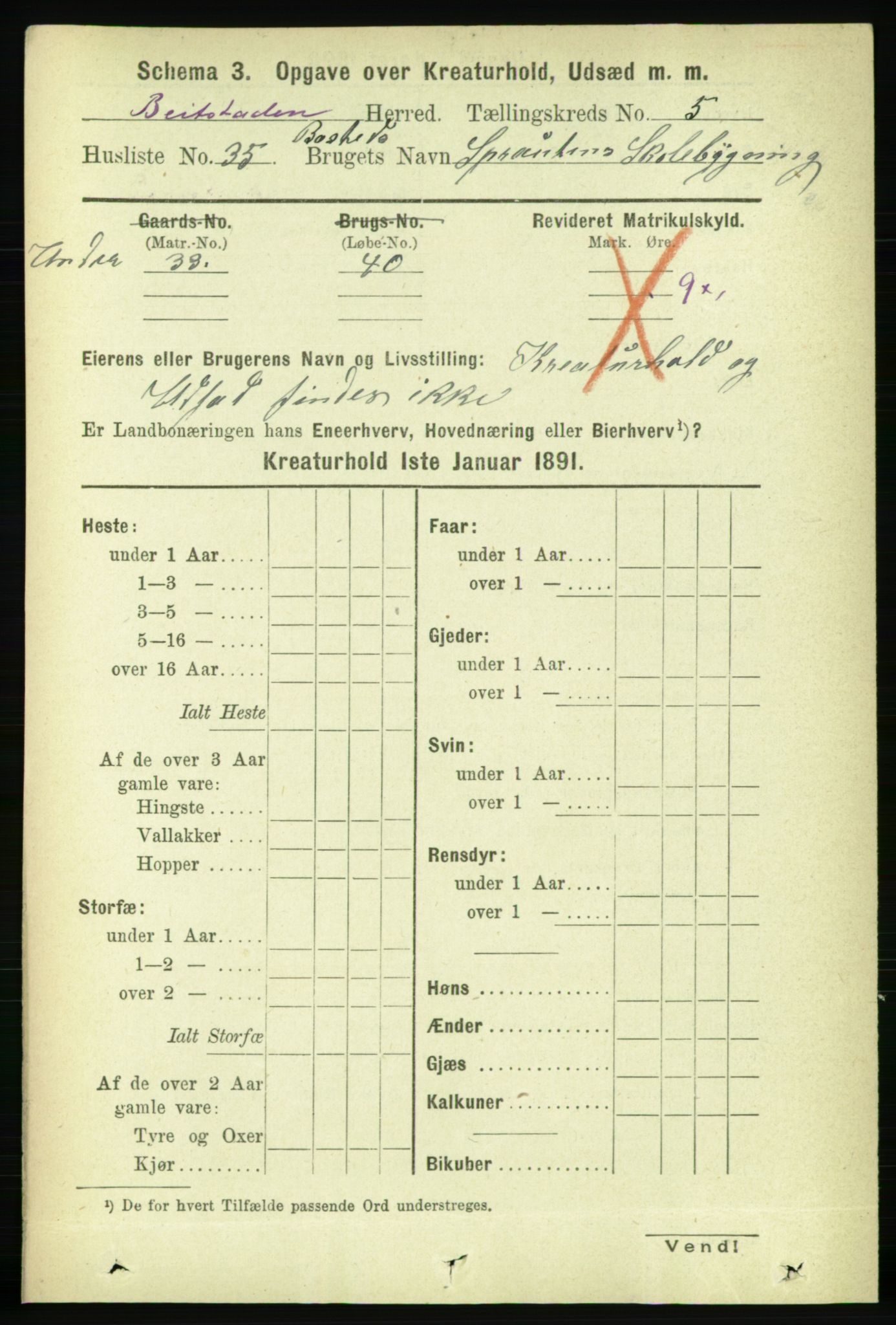 RA, 1891 census for 1727 Beitstad, 1891, p. 5865