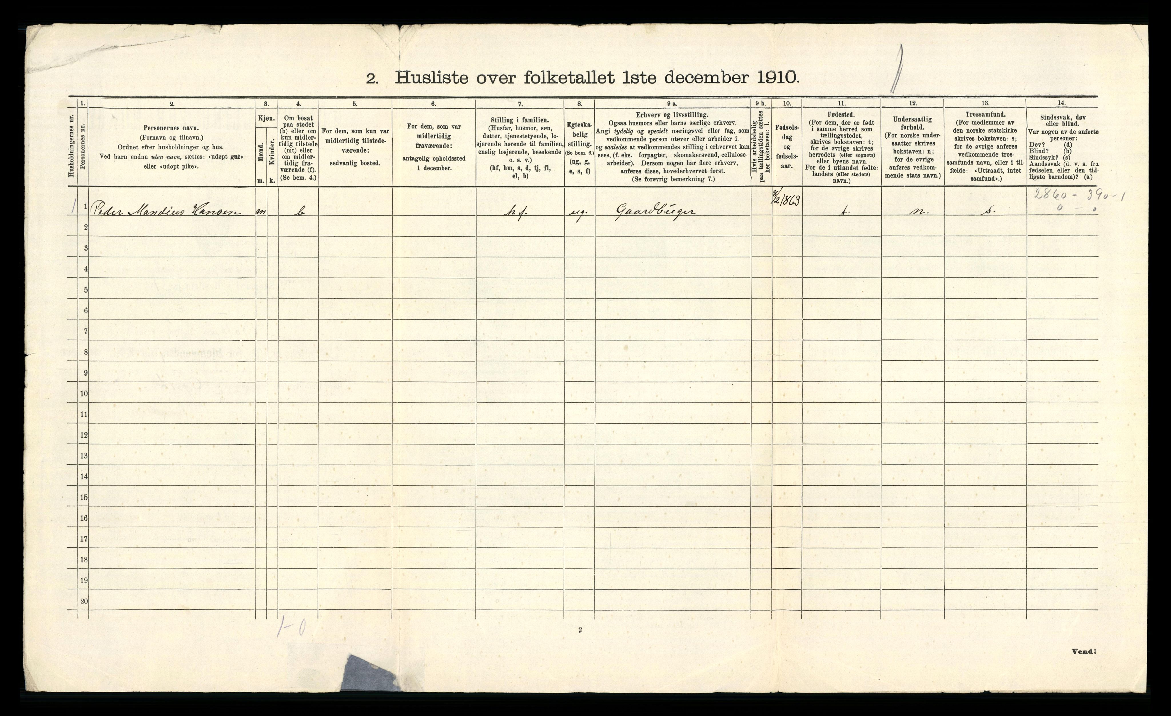 RA, 1910 census for Bokn, 1910, p. 19