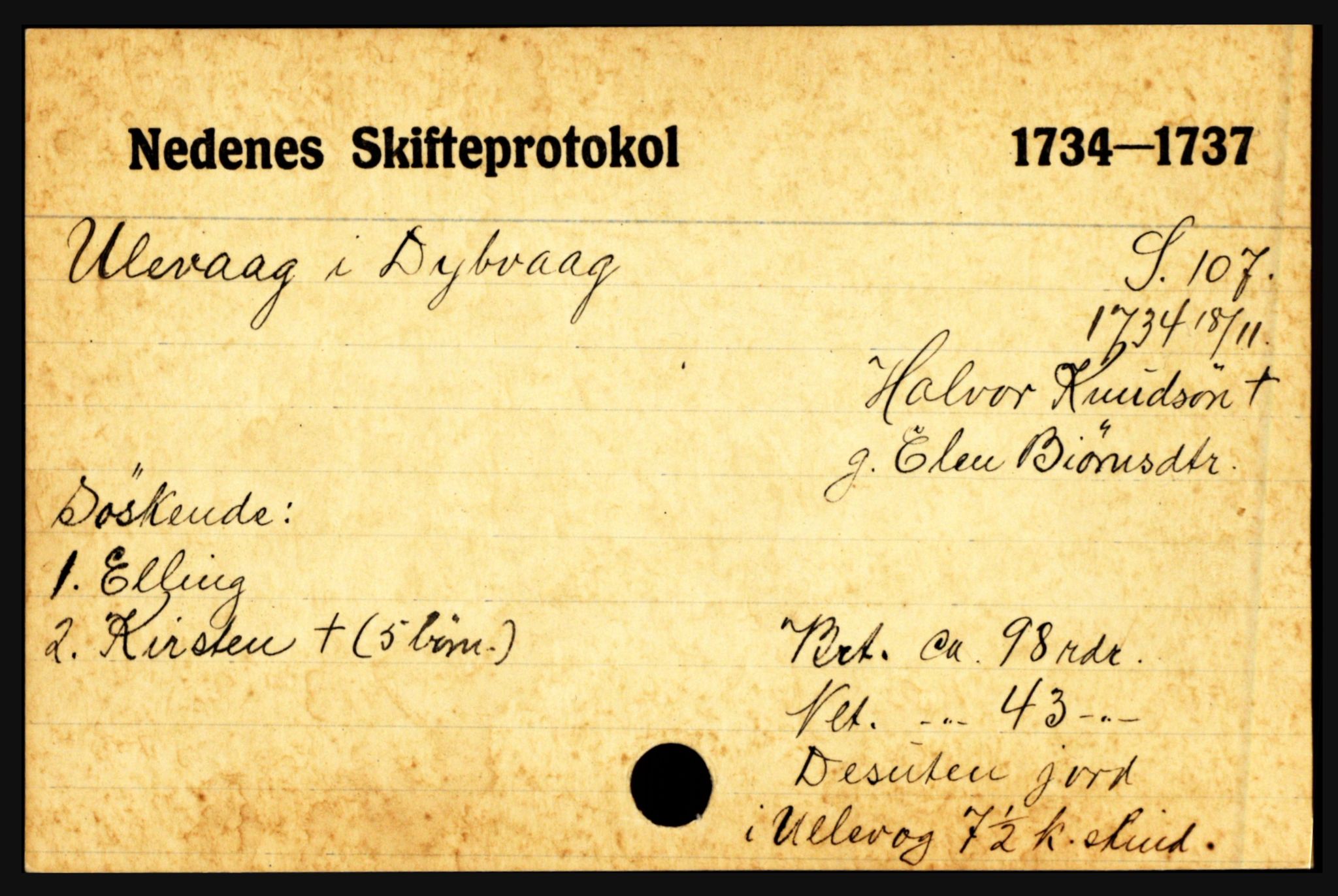 Nedenes sorenskriveri før 1824, AV/SAK-1221-0007/H, p. 32103