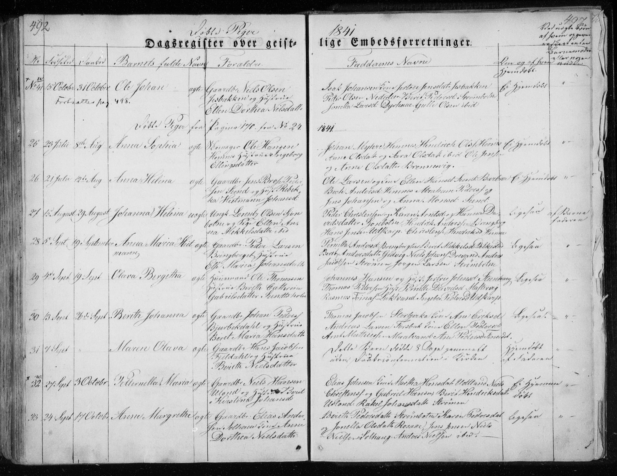 Ministerialprotokoller, klokkerbøker og fødselsregistre - Nordland, AV/SAT-A-1459/825/L0354: Parish register (official) no. 825A08, 1826-1841, p. 492-497