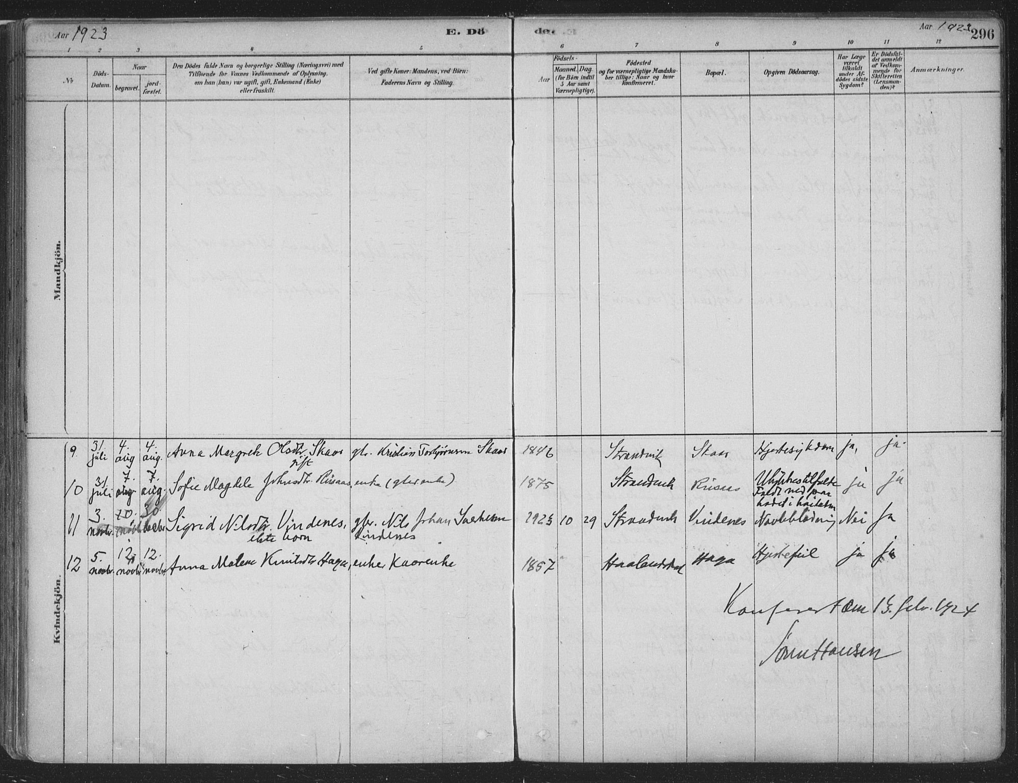 Fusa sokneprestembete, SAB/A-75401/H/Haa: Parish register (official) no. D 1, 1880-1938, p. 296