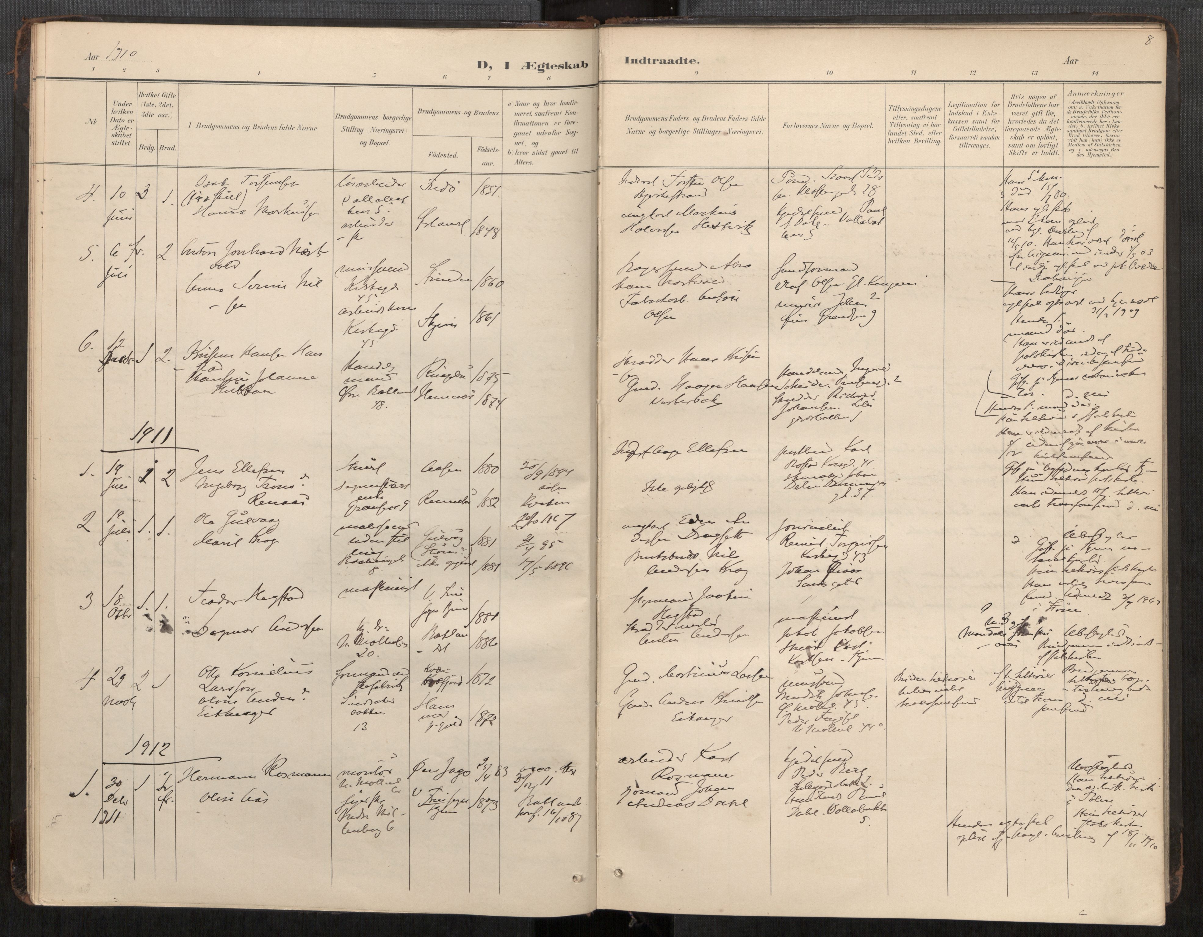 Bakklandet sokneprestkontor, SAT/A-1127: Parish register (official) no. 604A31, 1899-1920, p. 8