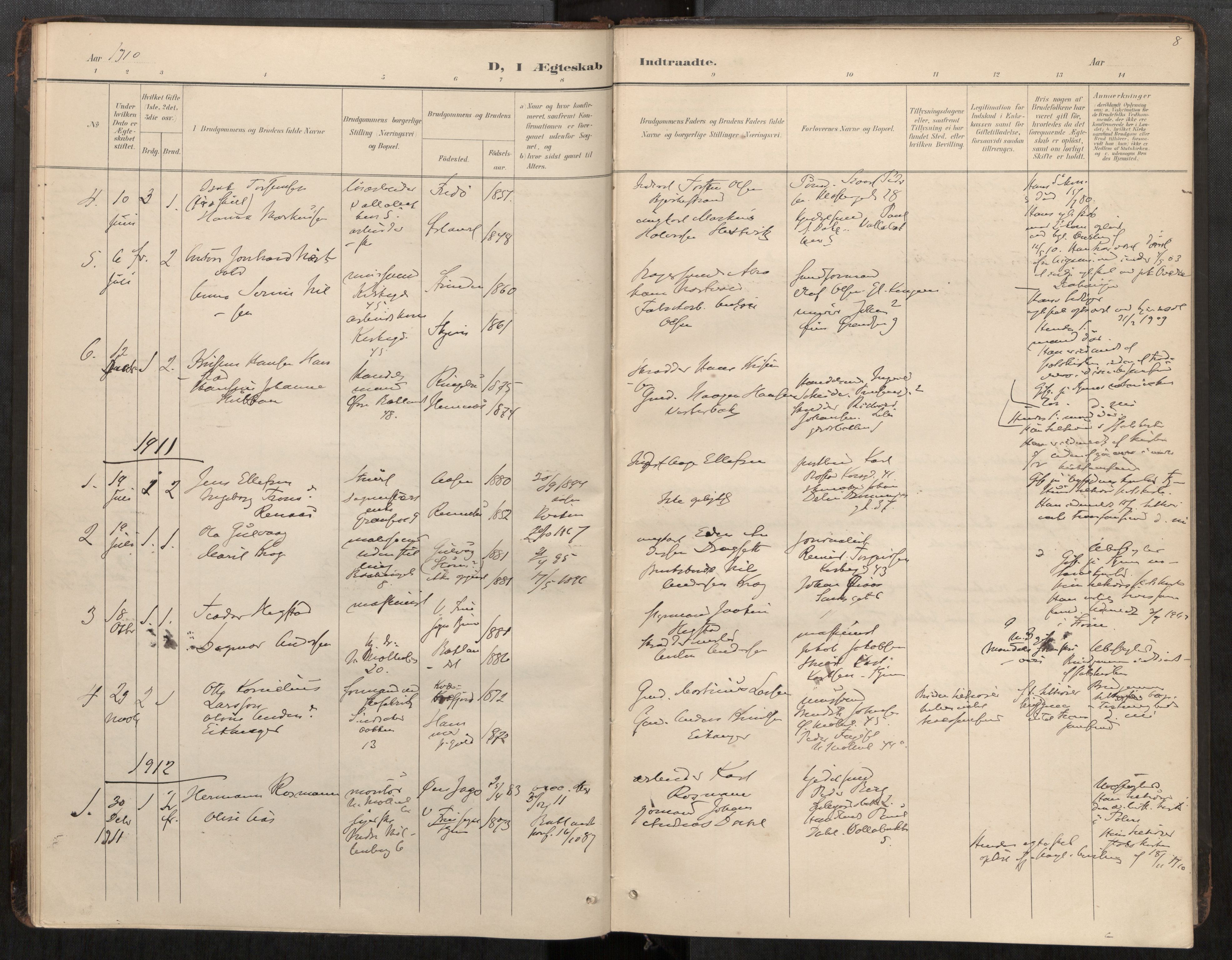 Bakklandet sokneprestkontor, AV/SAT-A-1127: Parish register (official) no. 604A31, 1899-1920, p. 8