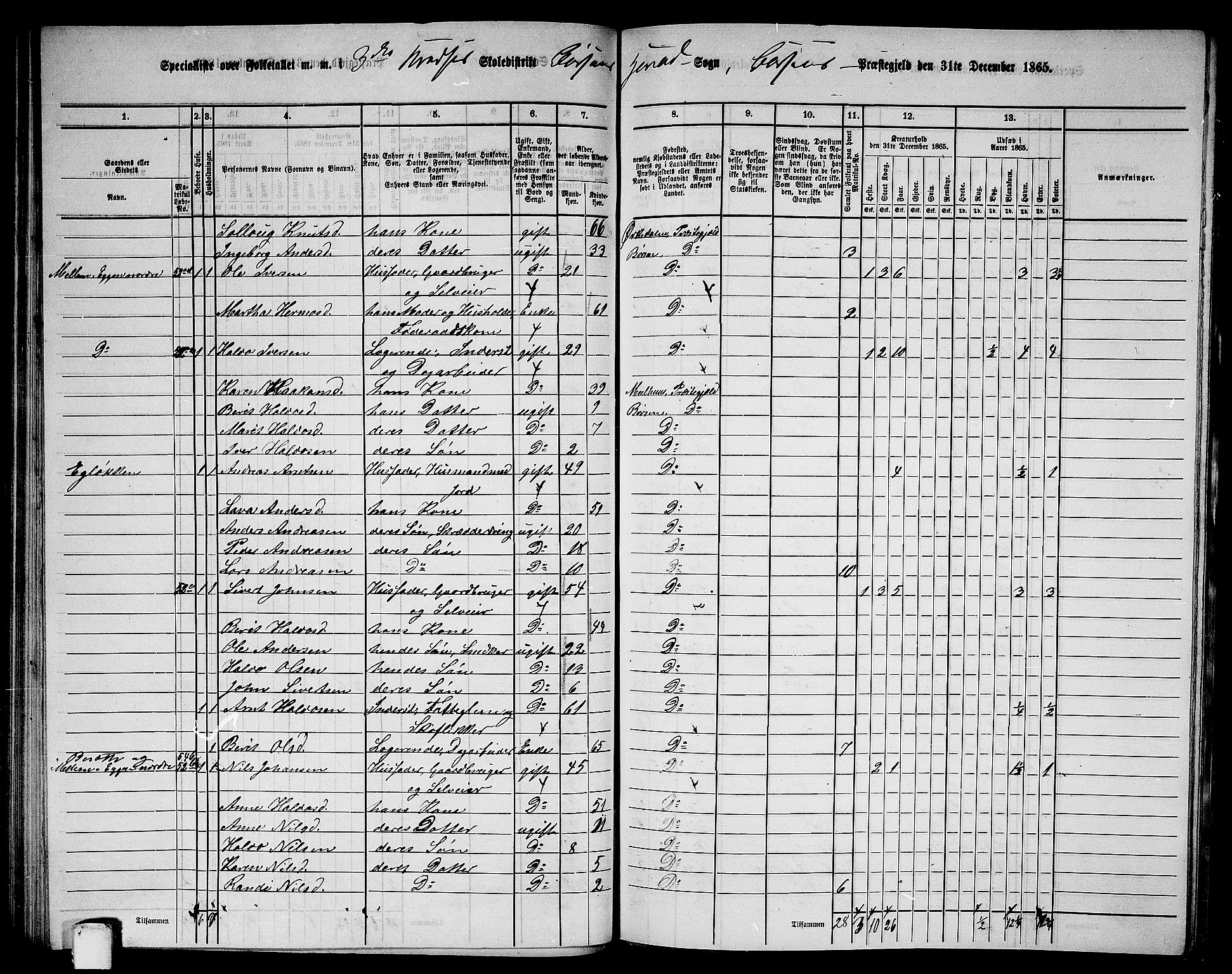 RA, 1865 census for Børsa, 1865, p. 57