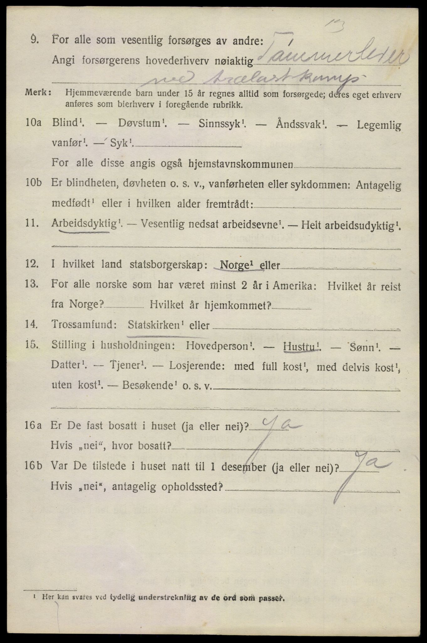 SAO, 1920 census for Glemmen, 1920, p. 4054