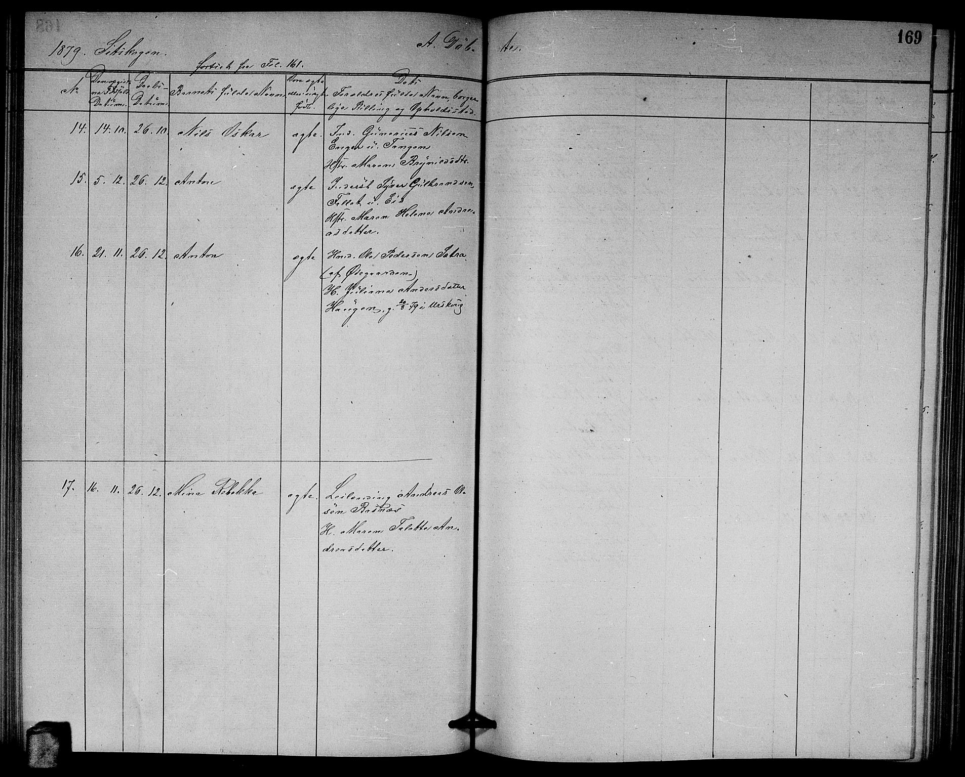 Høland prestekontor Kirkebøker, AV/SAO-A-10346a/G/Ga/L0006: Parish register (copy) no. I 6, 1869-1879, p. 169