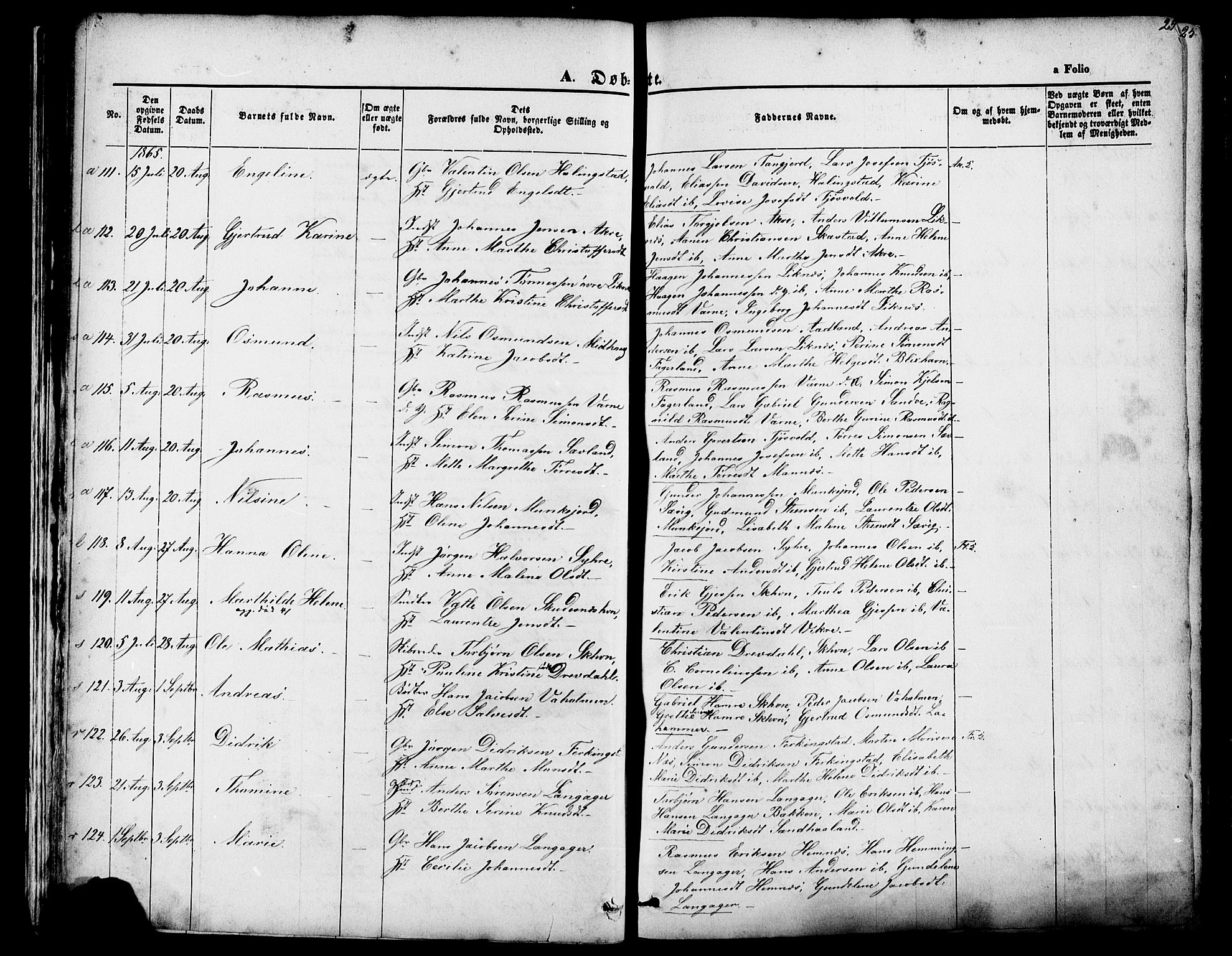Skudenes sokneprestkontor, SAST/A -101849/H/Ha/Haa/L0006: Parish register (official) no. A 4, 1864-1881, p. 24