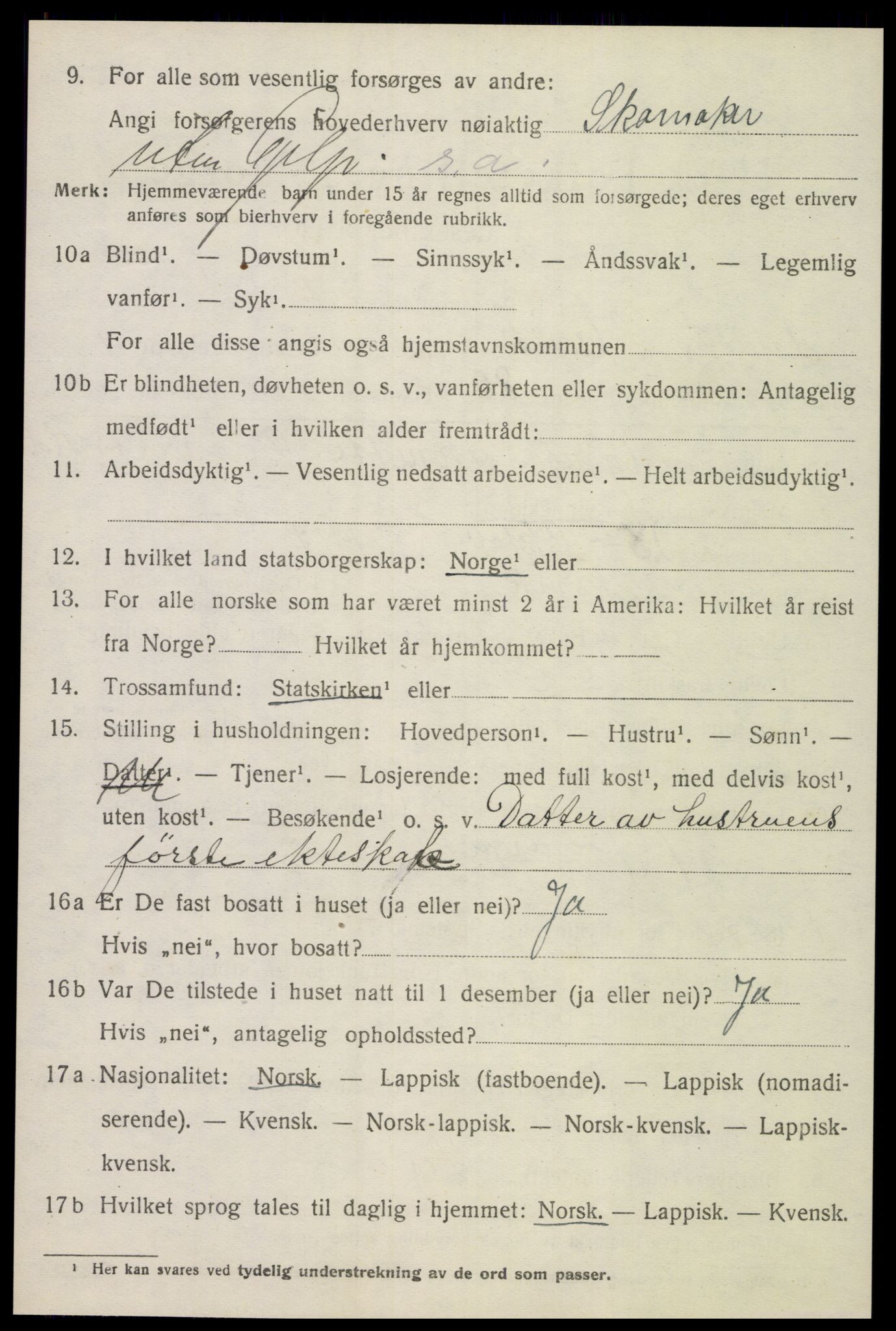 SAT, 1920 census for Leksvik, 1920, p. 4537