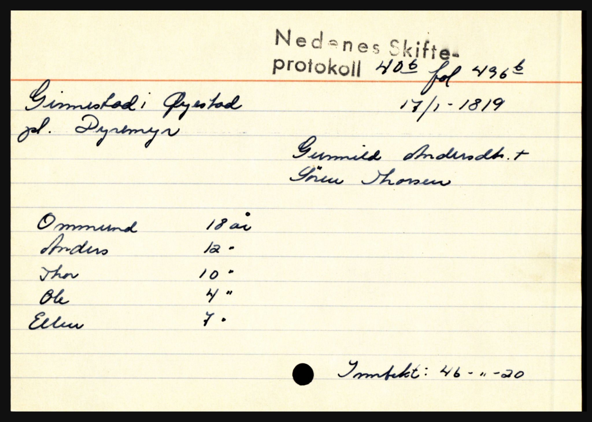 Nedenes sorenskriveri før 1824, AV/SAK-1221-0007/H, p. 8949