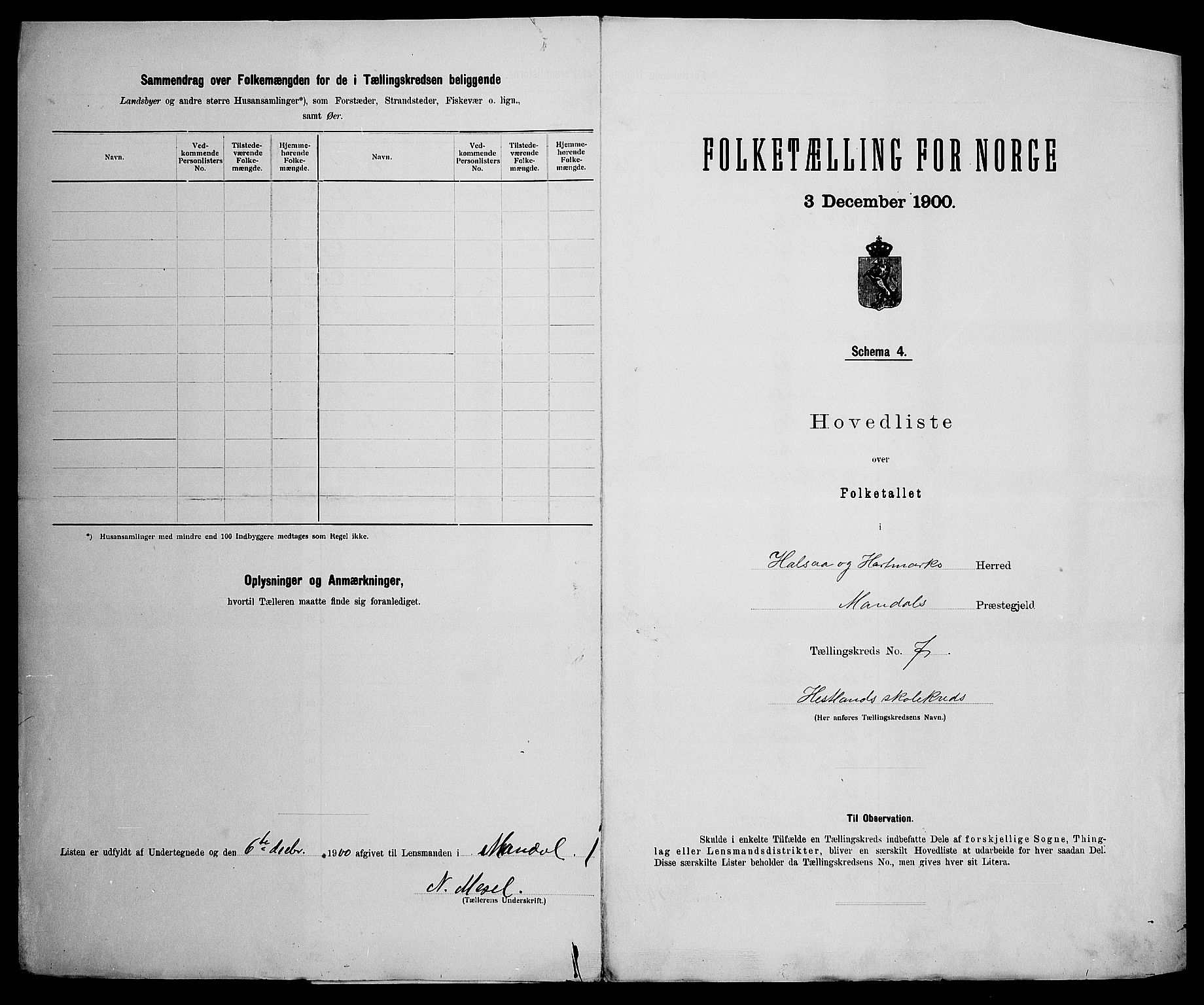 SAK, 1900 census for Halse og Harkmark, 1900, p. 29