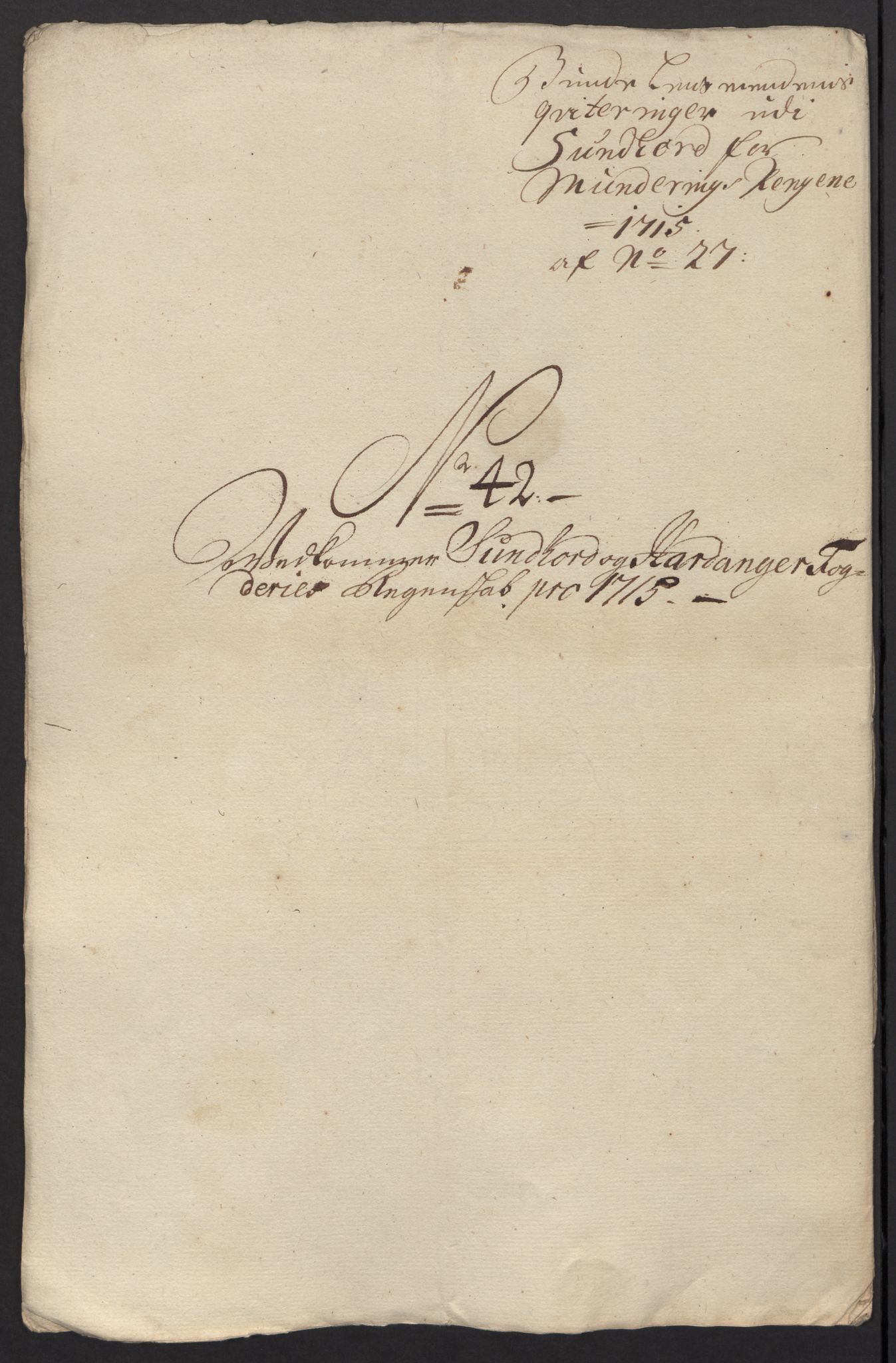 Rentekammeret inntil 1814, Reviderte regnskaper, Fogderegnskap, AV/RA-EA-4092/R48/L2991: Fogderegnskap Sunnhordland og Hardanger, 1715, p. 357