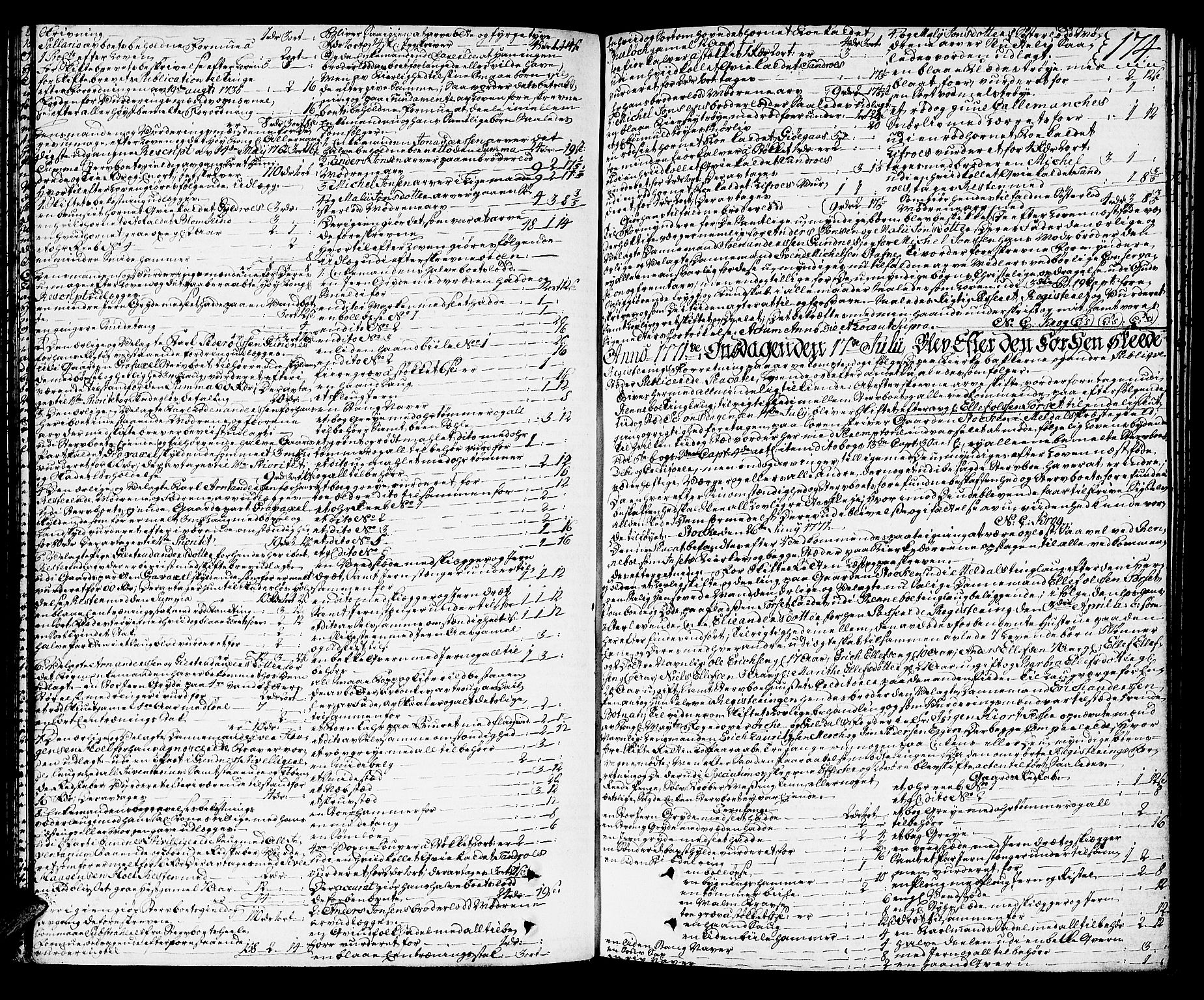 Orkdal sorenskriveri, SAT/A-4169/1/3/3Aa/L0007: Skifteprotokoller, 1767-1782, p. 173b-174a