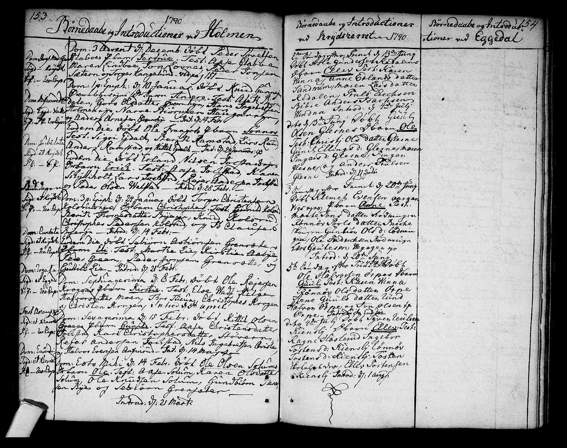 Sigdal kirkebøker, AV/SAKO-A-245/F/Fa/L0002: Parish register (official) no. I 2, 1778-1792, p. 153-154