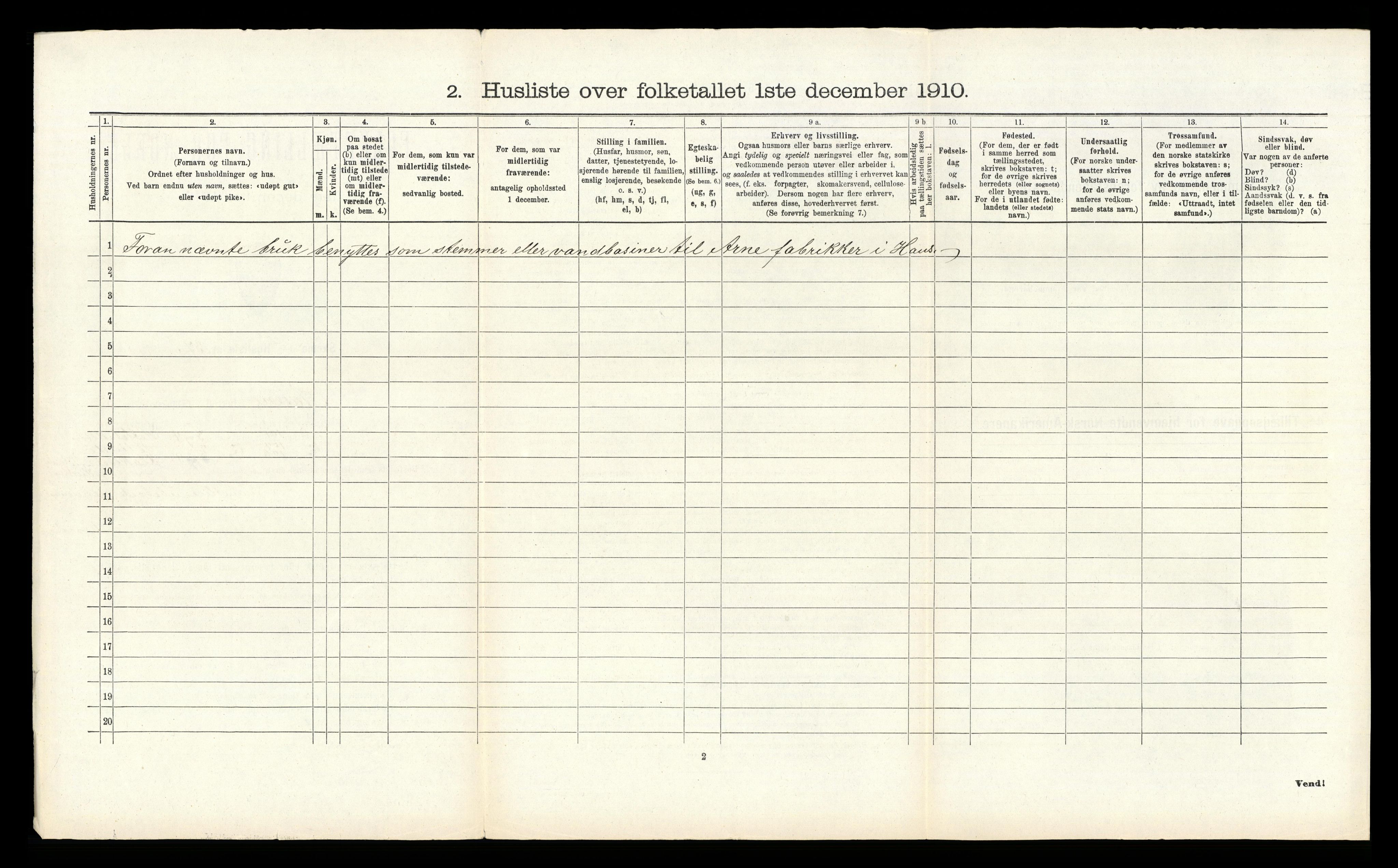 RA, 1910 census for Åsane, 1910, p. 320