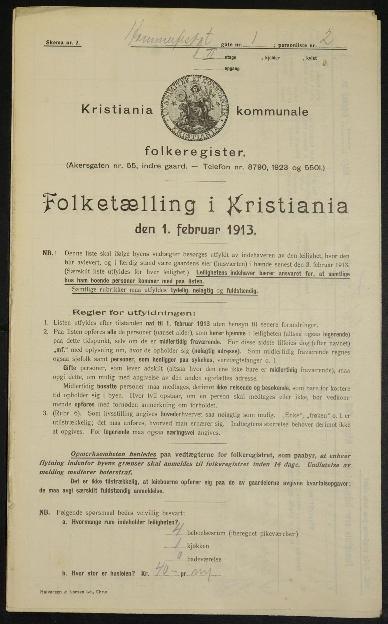 OBA, Municipal Census 1913 for Kristiania, 1913, p. 34269