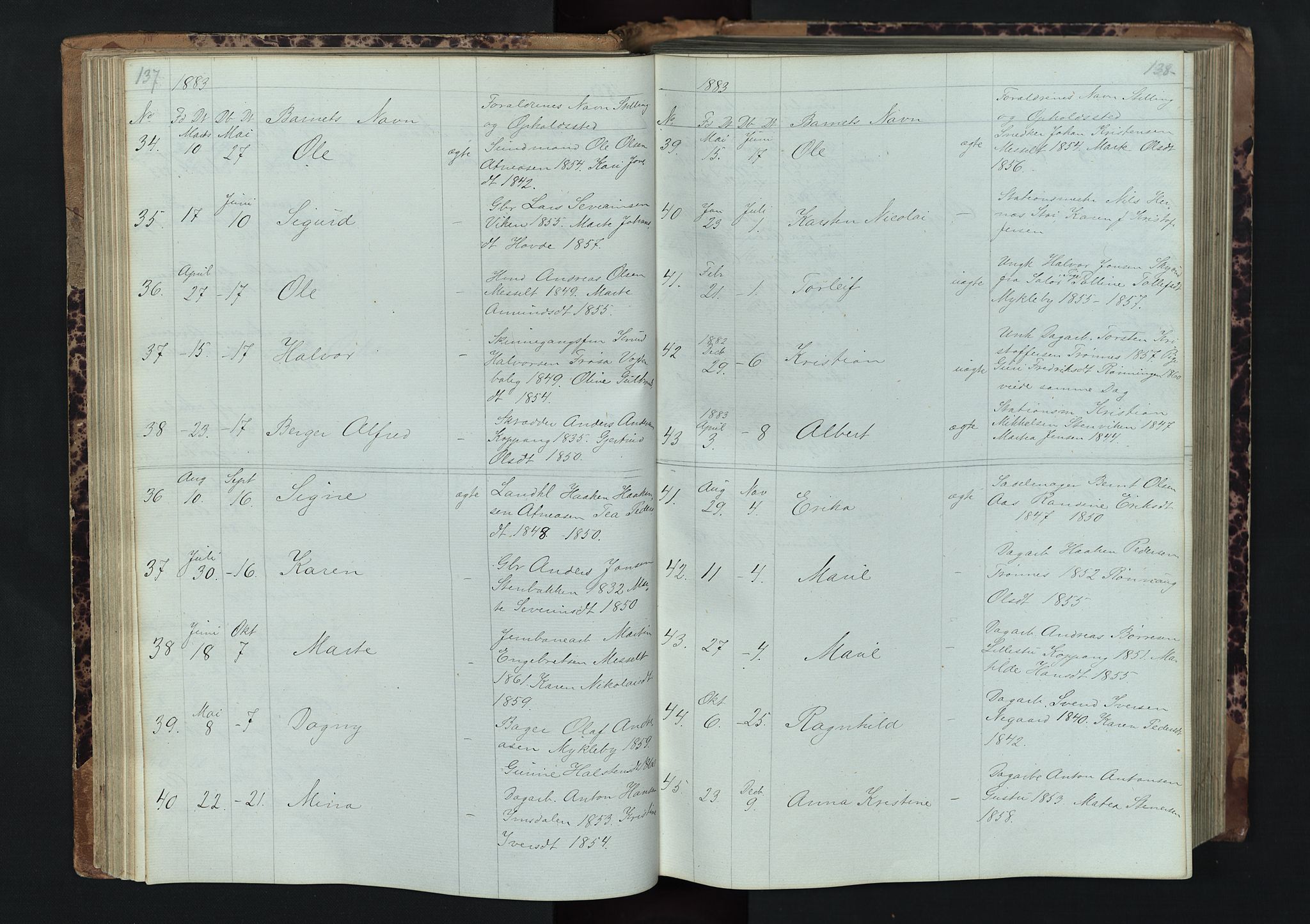 Stor-Elvdal prestekontor, AV/SAH-PREST-052/H/Ha/Hab/L0001: Parish register (copy) no. 1 /1, 1860-1894, p. 137-138