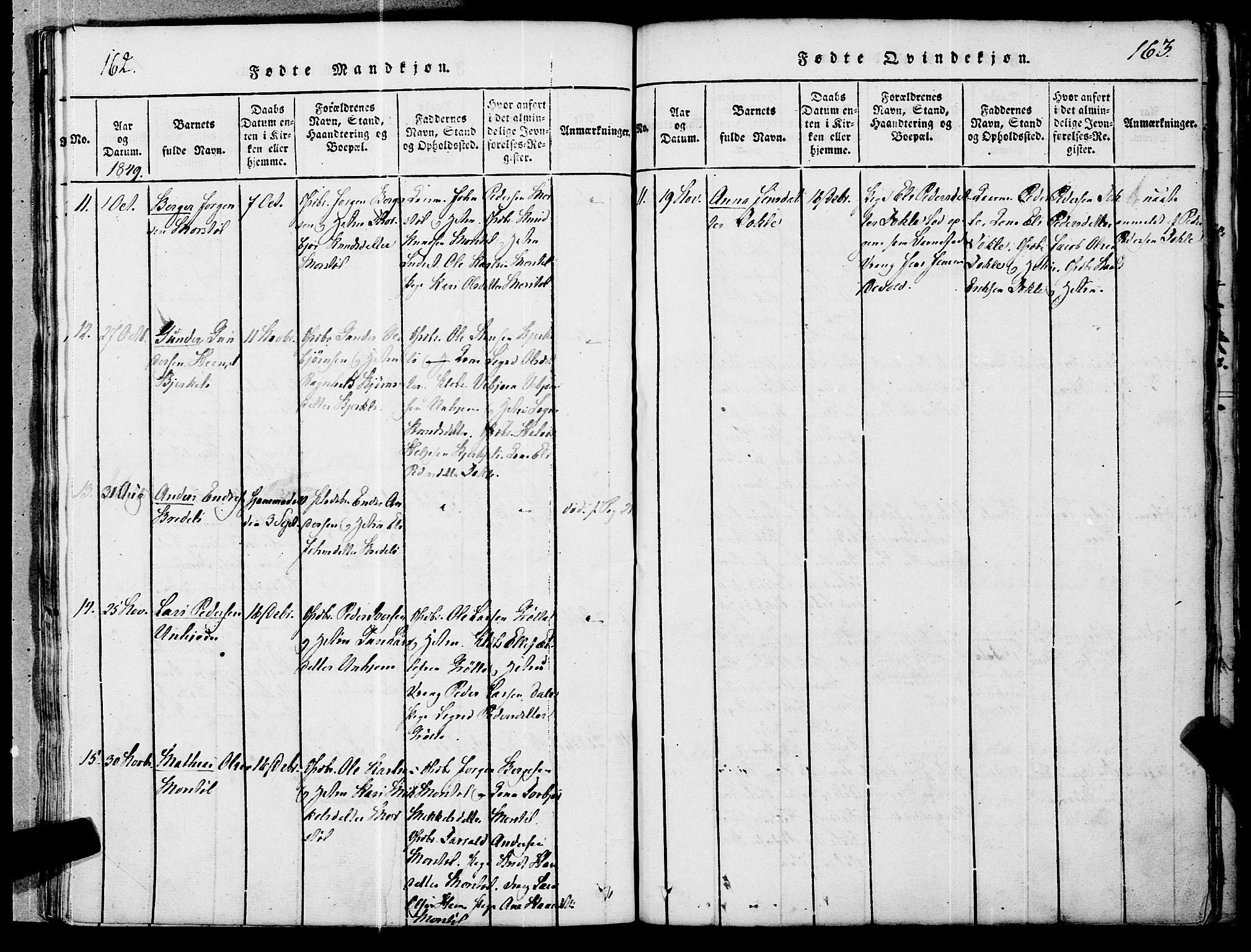 Ministerialprotokoller, klokkerbøker og fødselsregistre - Møre og Romsdal, AV/SAT-A-1454/545/L0585: Parish register (official) no. 545A01, 1818-1853, p. 162-163