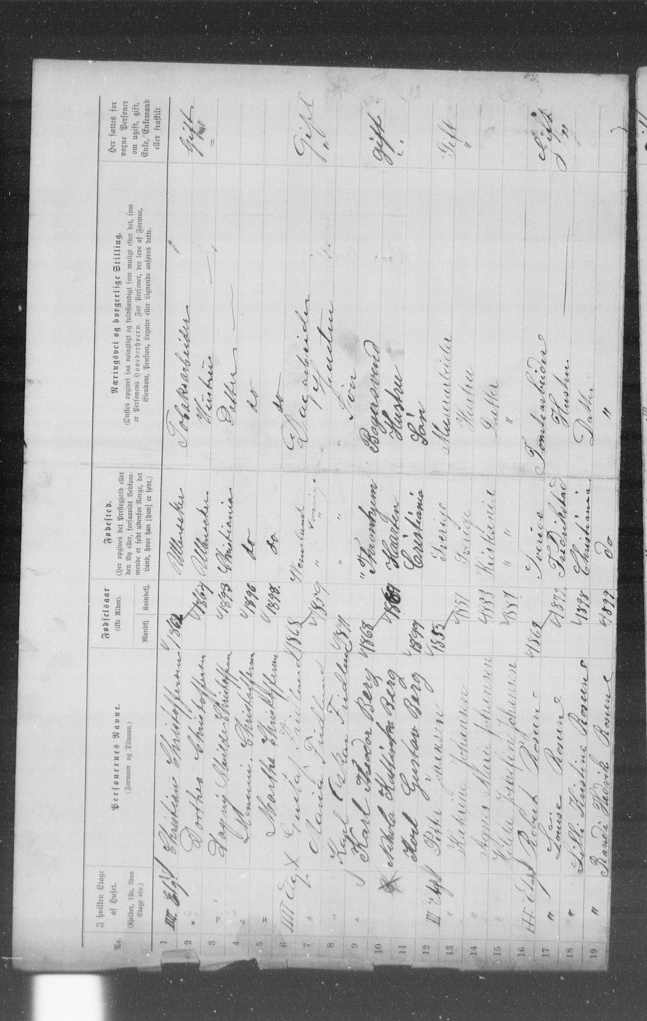 OBA, Municipal Census 1899 for Kristiania, 1899, p. 5969