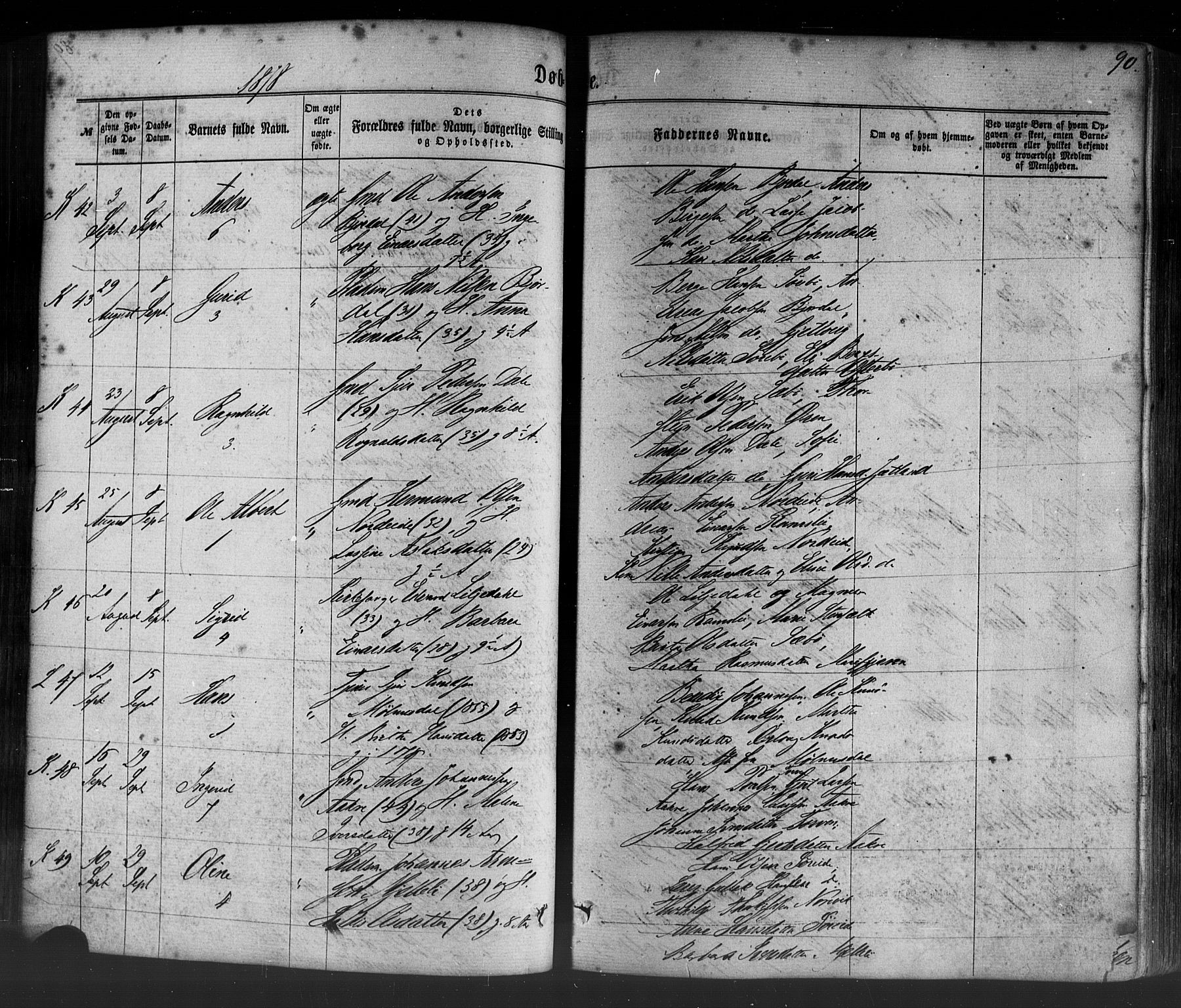 Lavik sokneprestembete, AV/SAB-A-80901: Parish register (official) no. A 4, 1864-1881, p. 90