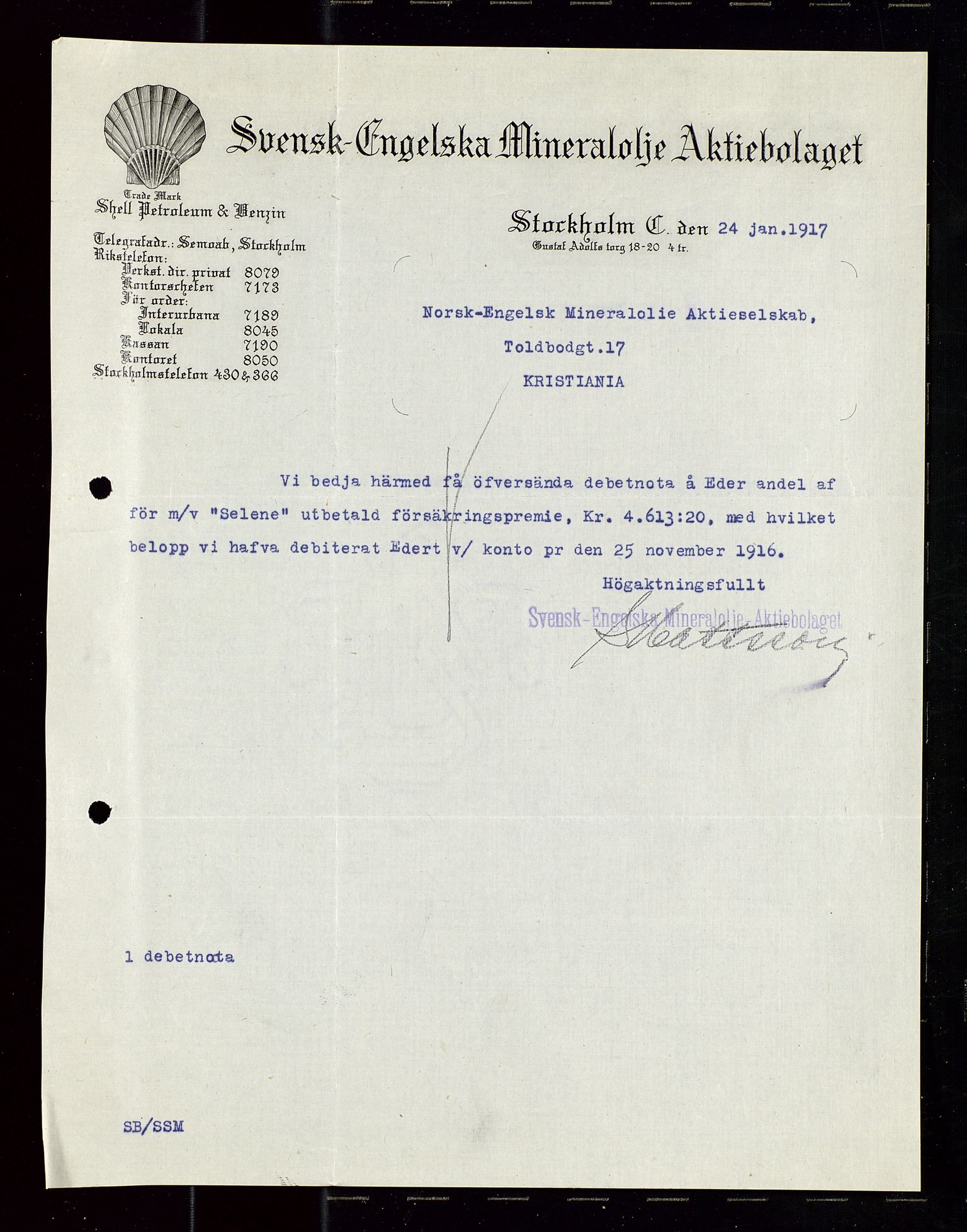 Pa 1521 - A/S Norske Shell, SAST/A-101915/E/Ea/Eaa/L0020: Sjefskorrespondanse, 1917, p. 441
