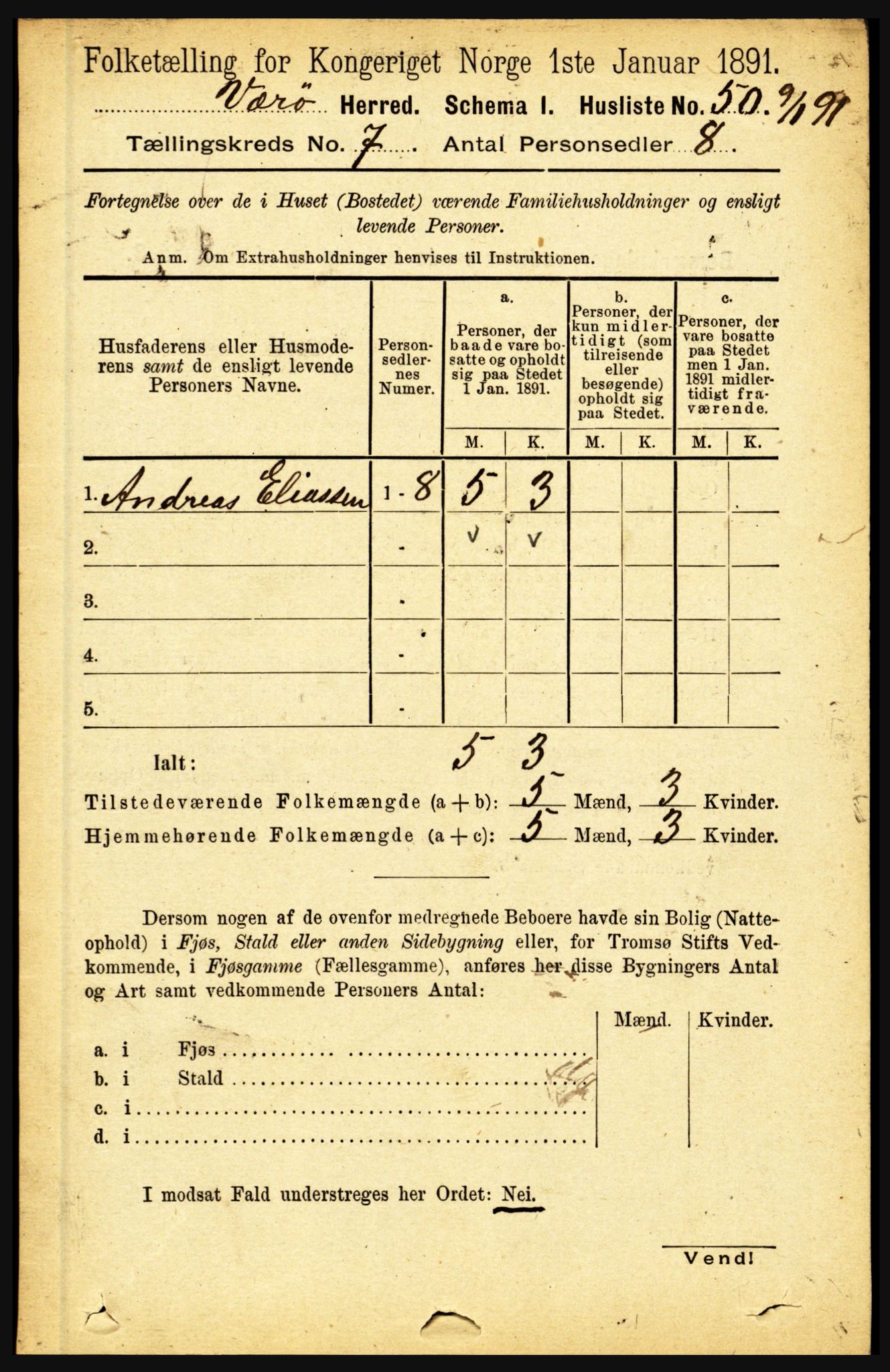 RA, 1891 census for 1857 Værøy, 1891, p. 752